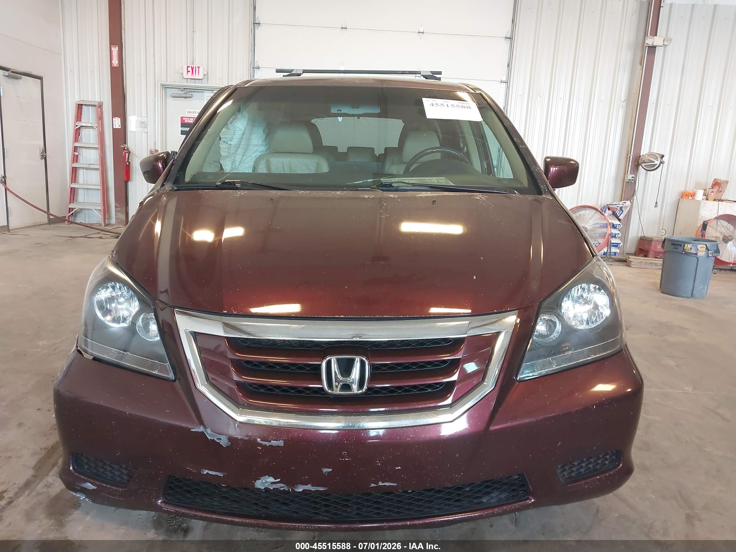 2010 Honda Odyssey Ex-l Burgundy vin: 5FNRL3H69AB096948