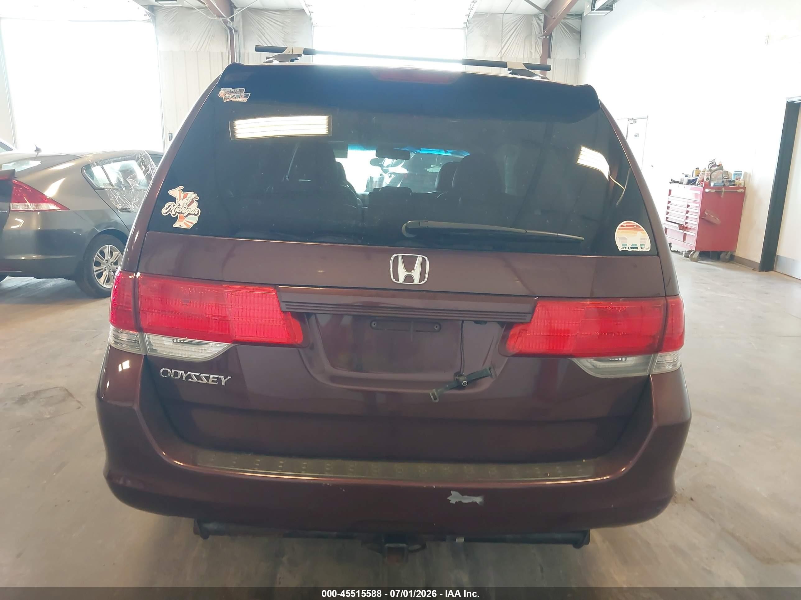 2010 Honda Odyssey Ex-l Burgundy vin: 5FNRL3H69AB096948