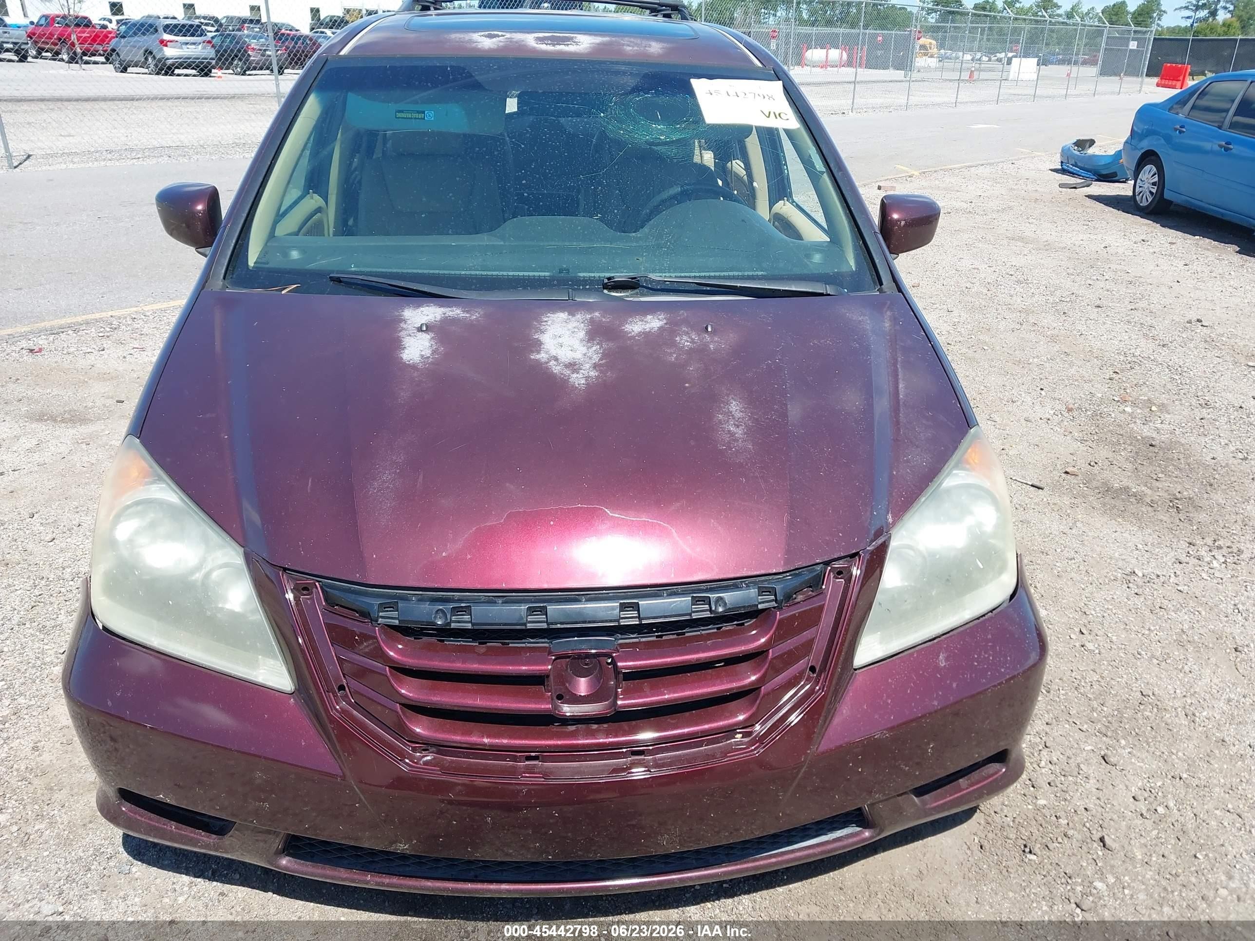 2010 Honda Odyssey Ex-l Maroon vin: 5FNRL3H70AB005316