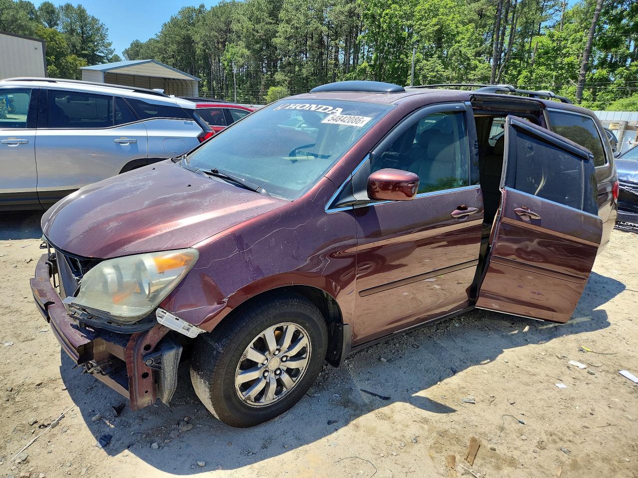 2010 Honda Odyssey Exl Burgundy vin: 5FNRL3H70AB009415