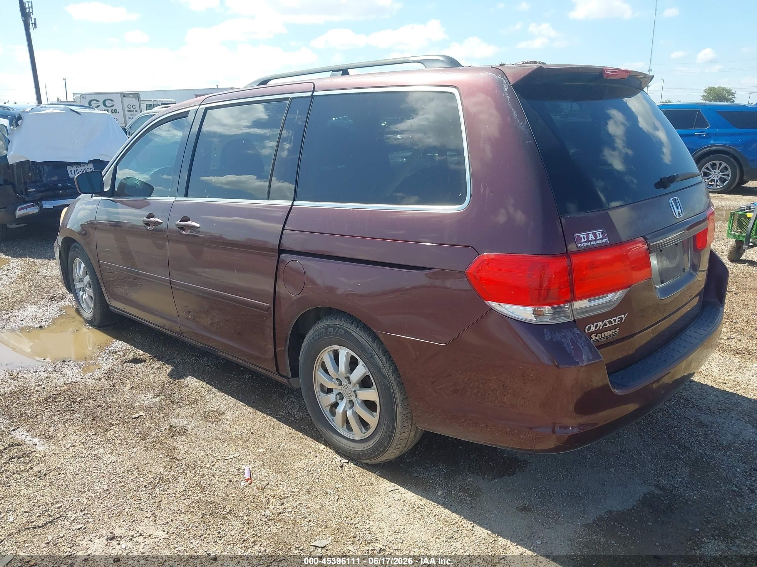 2010 Honda Odyssey Ex-l Maroon vin: 5FNRL3H70AB058453