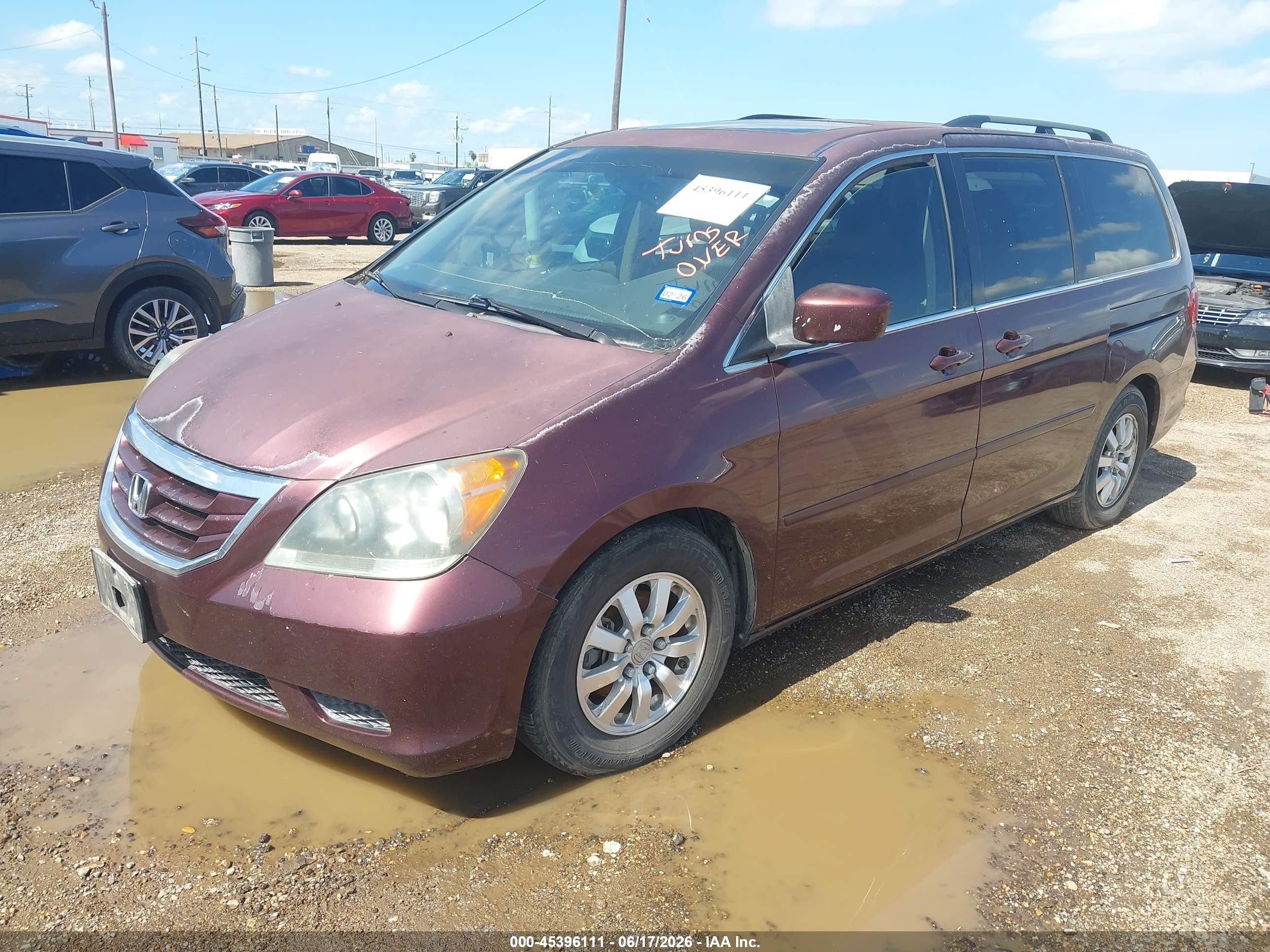 2010 Honda Odyssey Ex-l Maroon vin: 5FNRL3H70AB058453