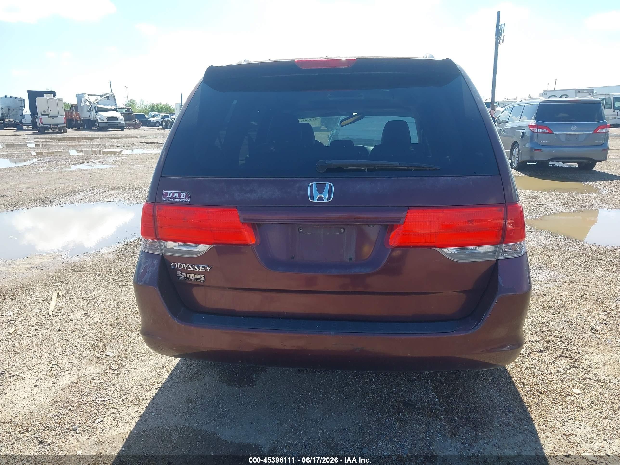 2010 Honda Odyssey Ex-l Maroon vin: 5FNRL3H70AB058453