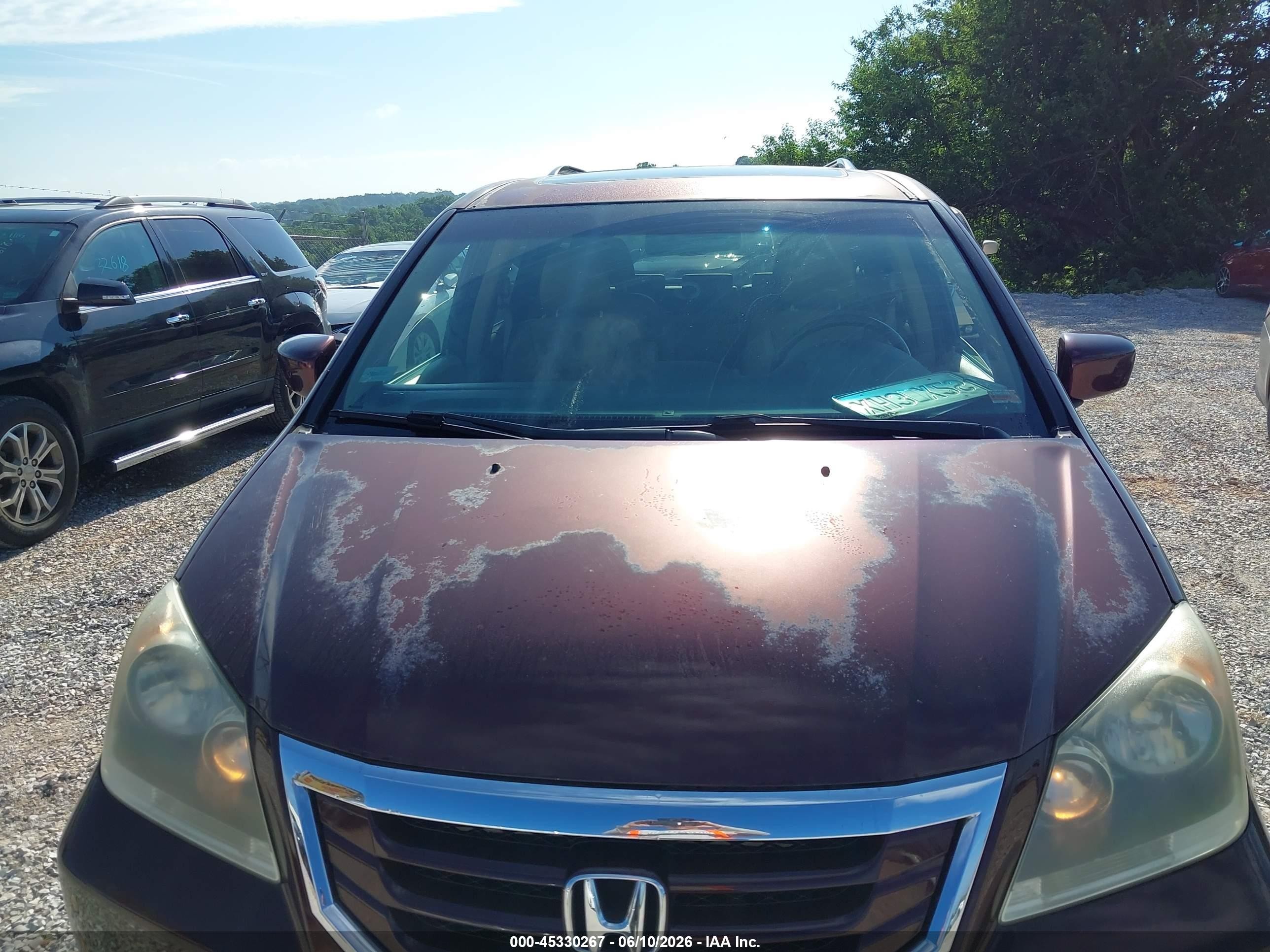 2010 Honda Odyssey Ex-l Maroon vin: 5FNRL3H70AB108932