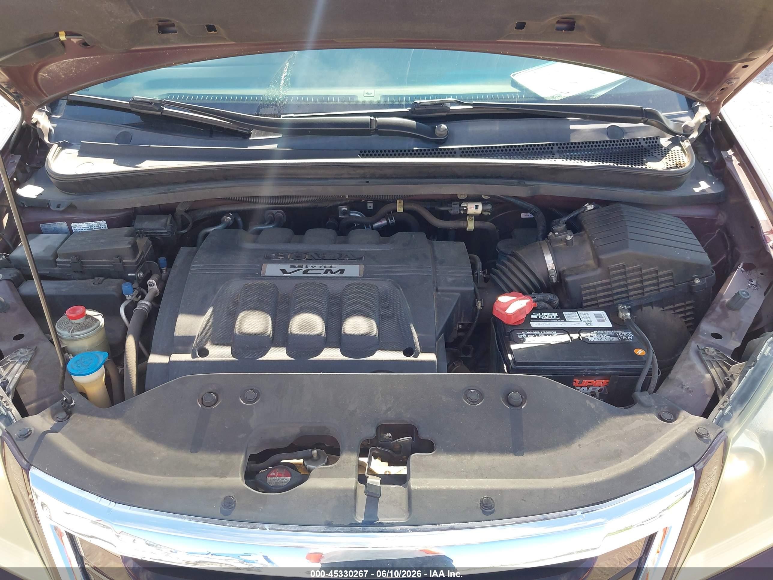 2010 Honda Odyssey Ex-l Maroon vin: 5FNRL3H70AB108932
