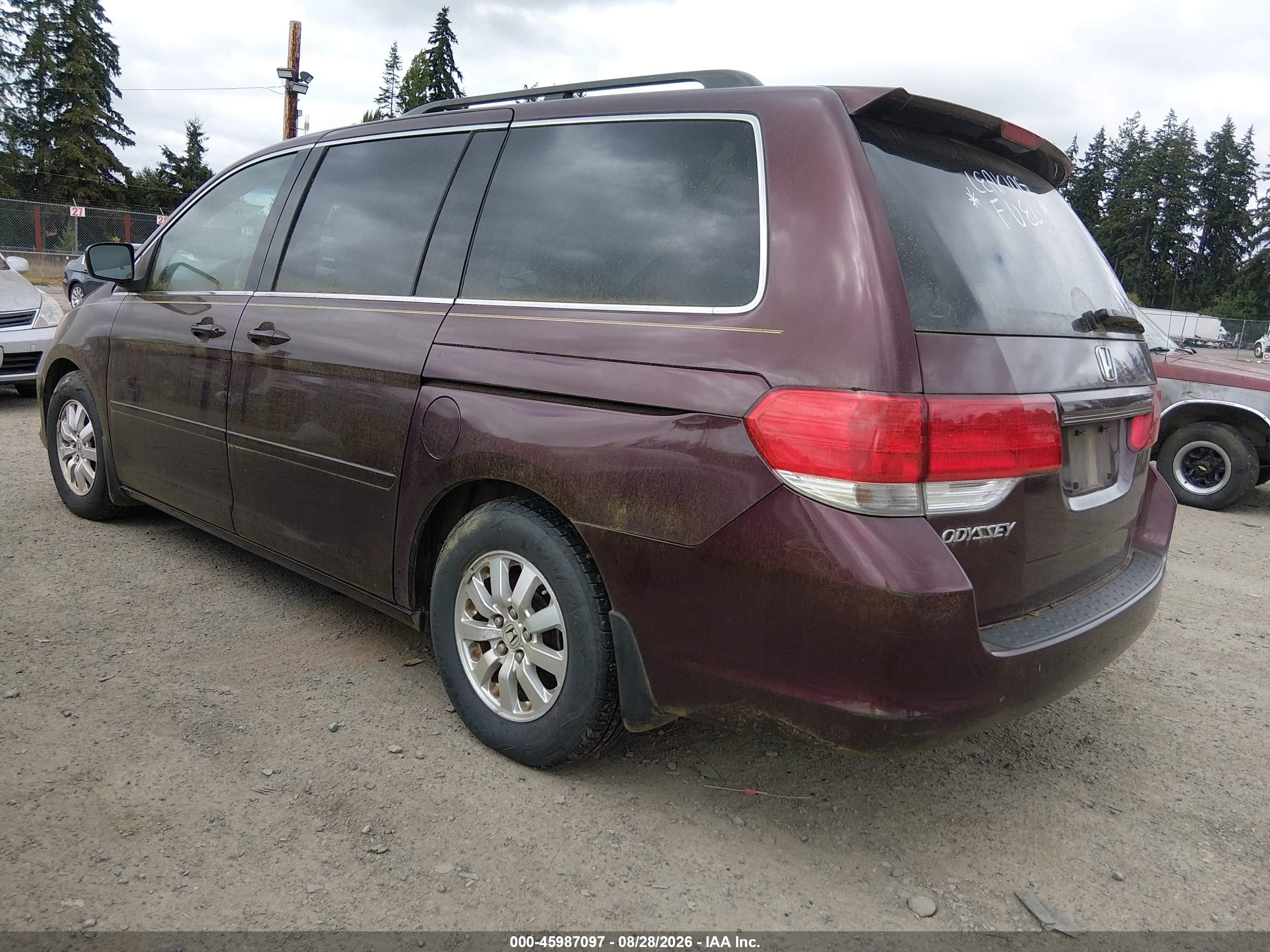 2010 Honda Odyssey Ex-l Maroon vin: 5FNRL3H71AB060681