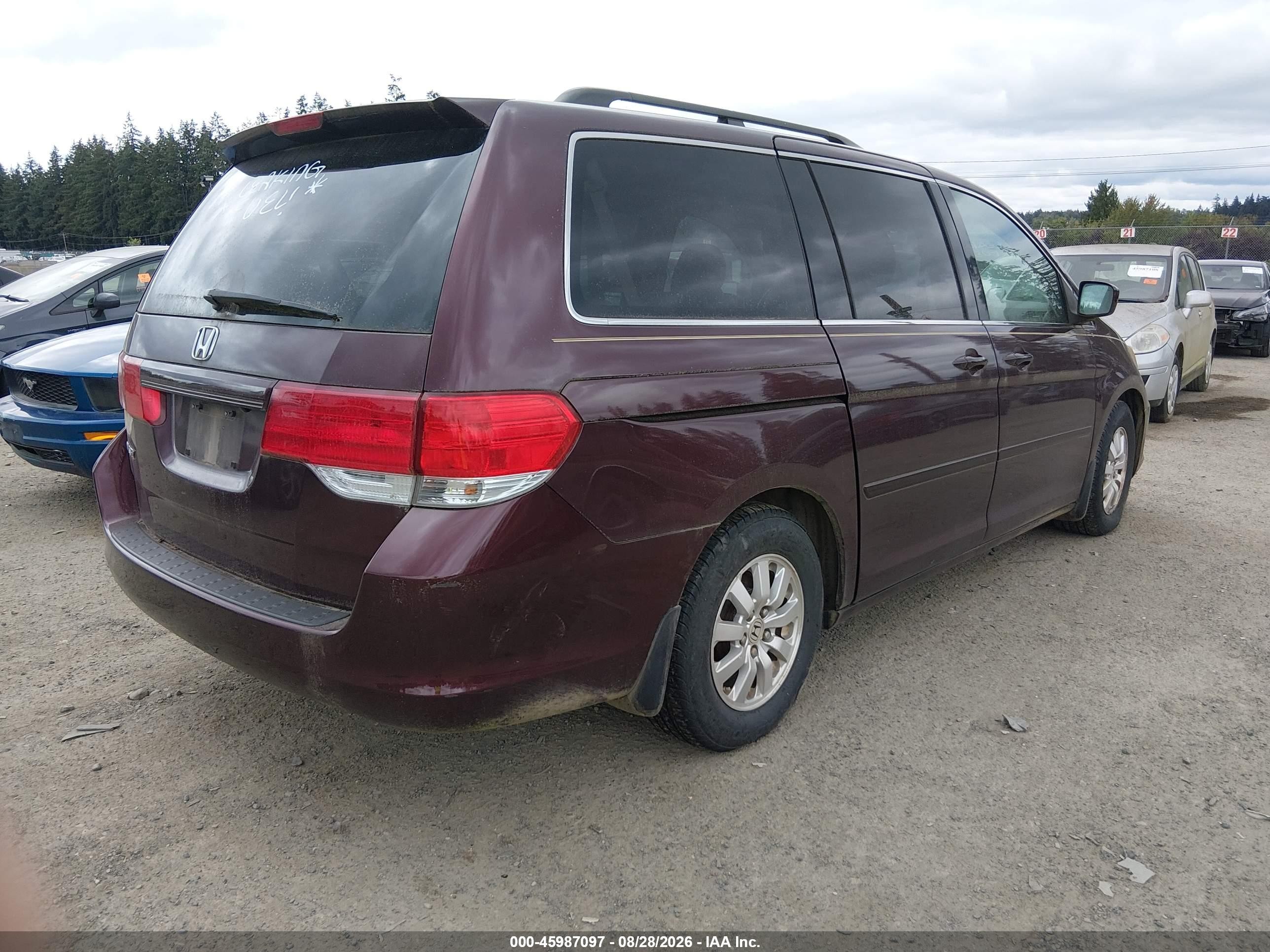 2010 Honda Odyssey Ex-l Maroon vin: 5FNRL3H71AB060681