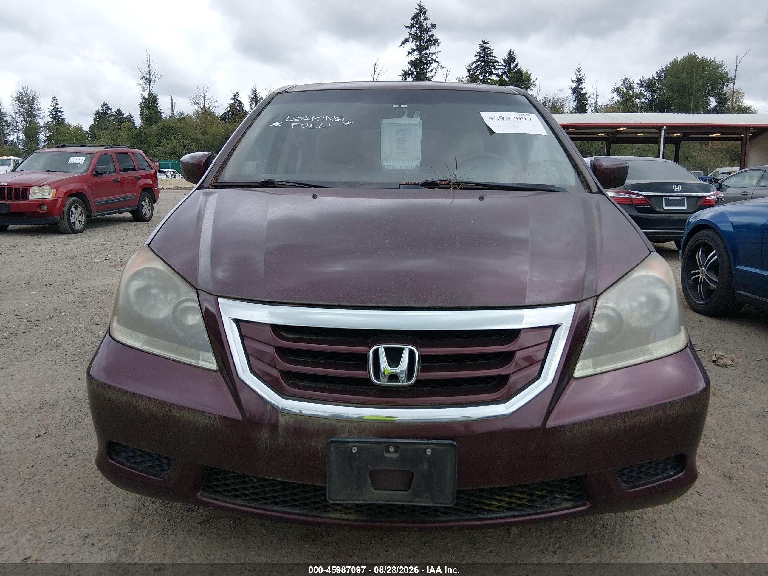 2010 Honda Odyssey Ex-l Maroon vin: 5FNRL3H71AB060681