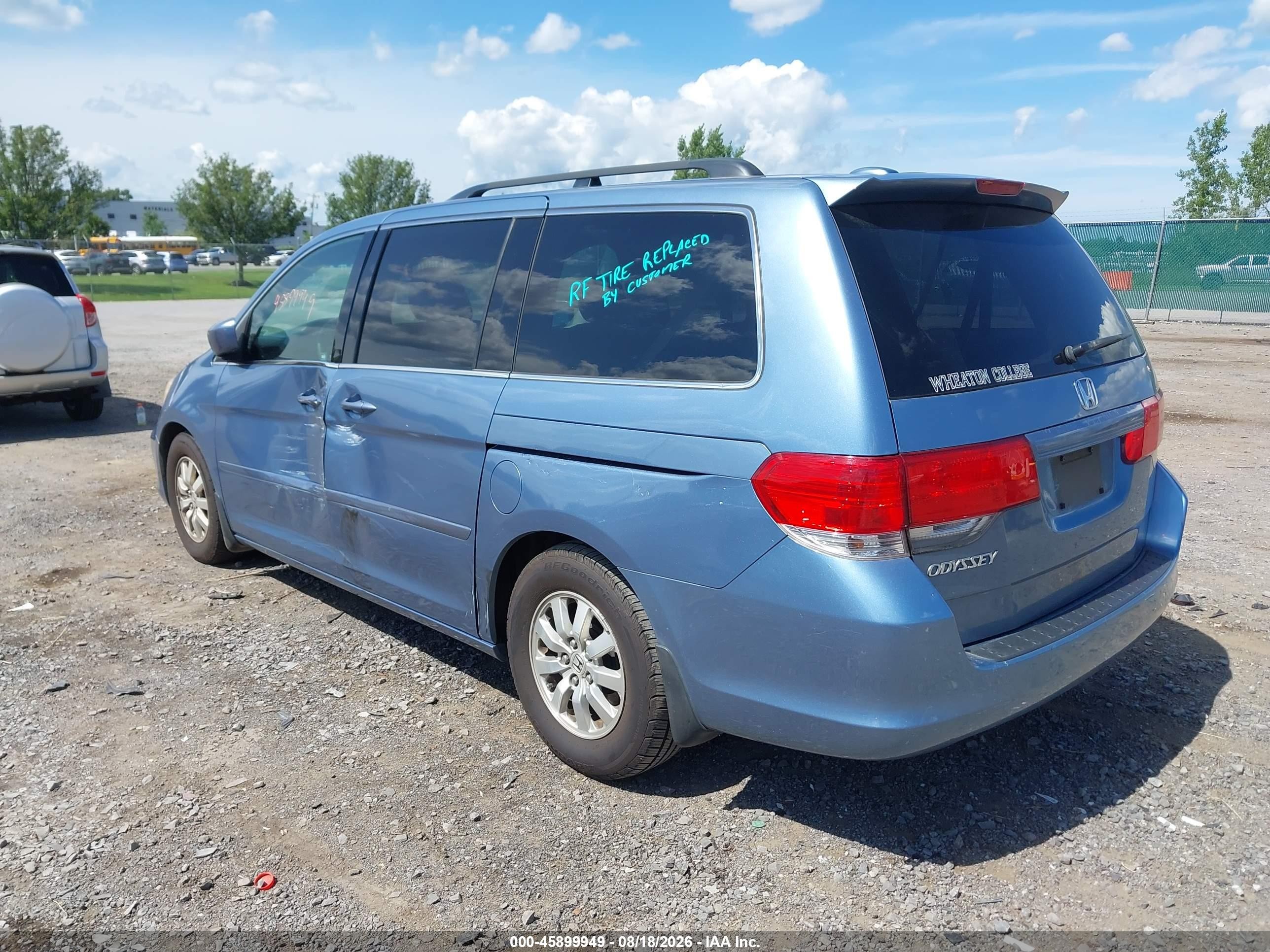 2010 Honda Odyssey Ex-l Light Blue vin: 5FNRL3H72AB088747