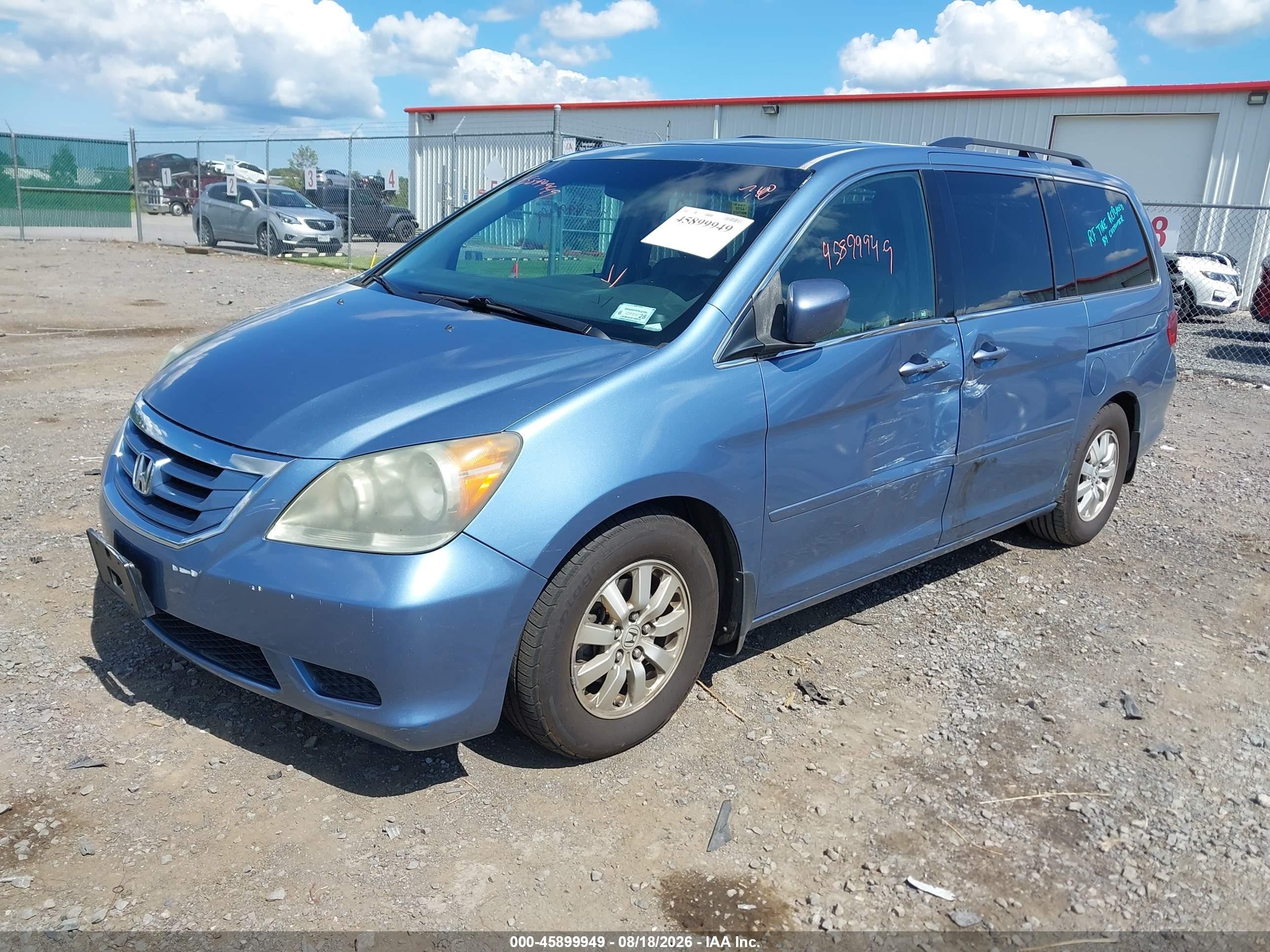2010 Honda Odyssey Ex-l Light Blue vin: 5FNRL3H72AB088747
