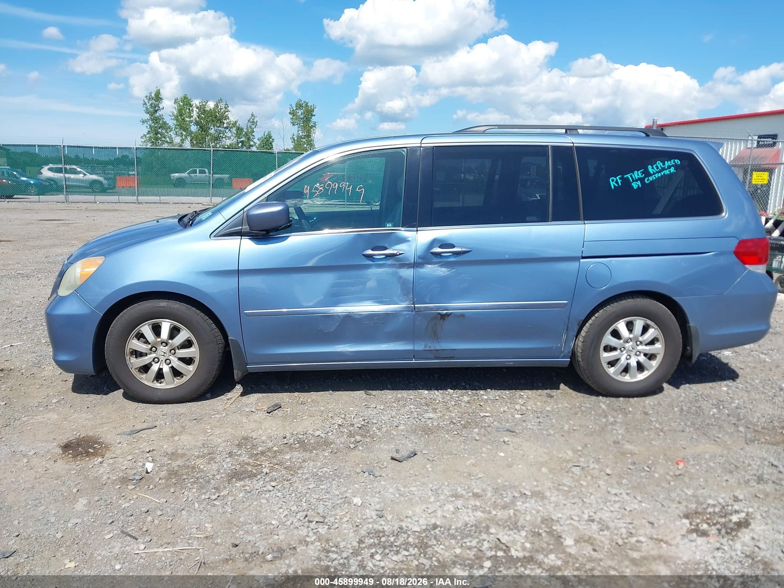 2010 Honda Odyssey Ex-l Light Blue vin: 5FNRL3H72AB088747