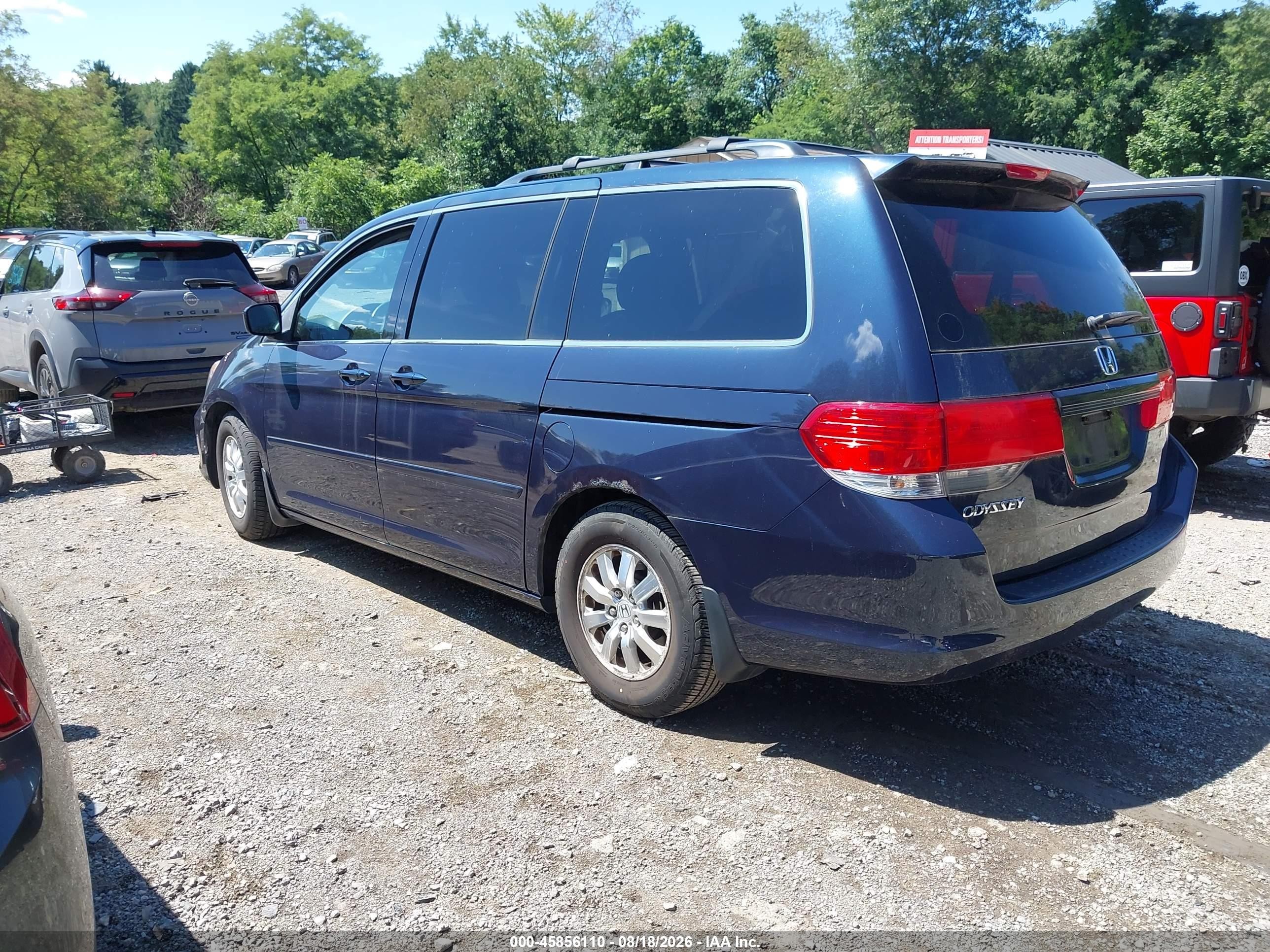 2010 Honda Odyssey Ex-l Blue vin: 5FNRL3H72AB101934