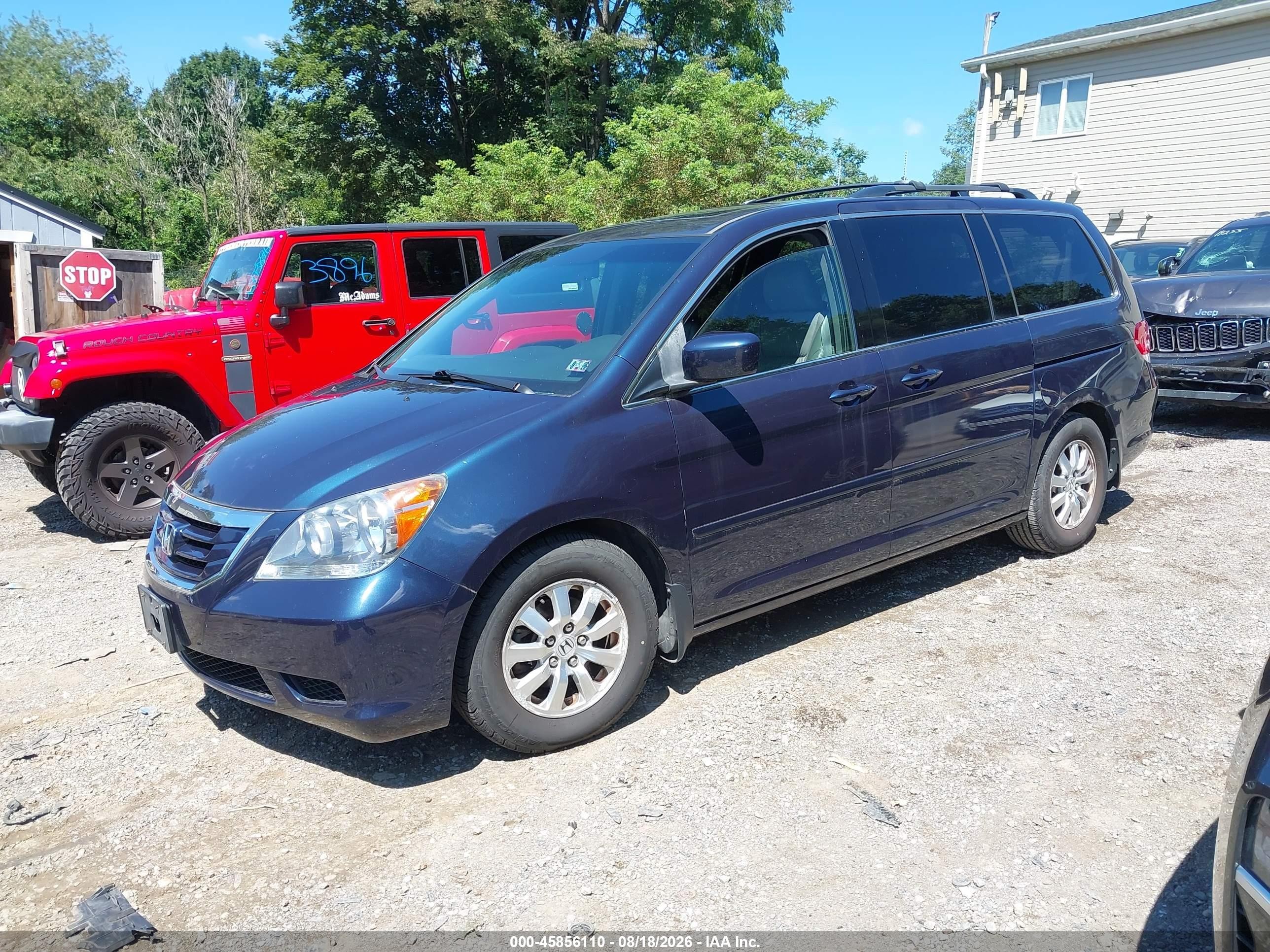 2010 Honda Odyssey Ex-l Blue vin: 5FNRL3H72AB101934