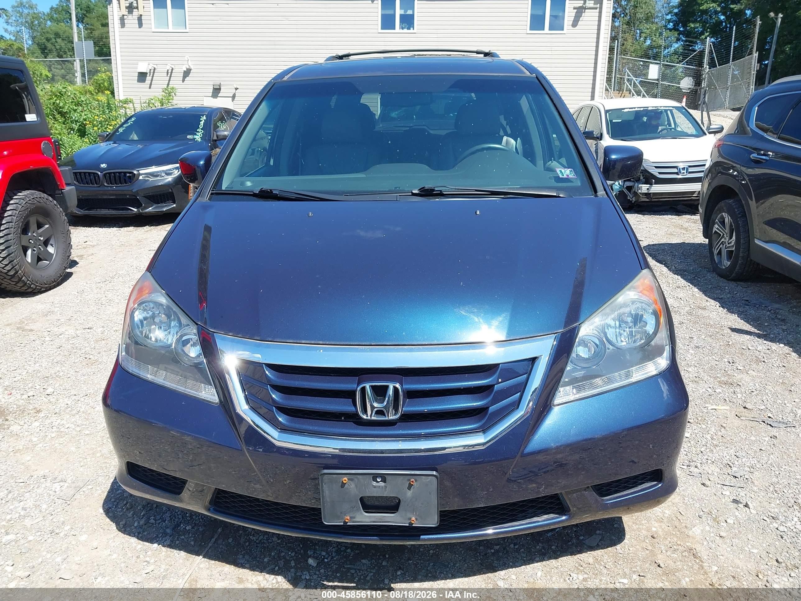 2010 Honda Odyssey Ex-l Blue vin: 5FNRL3H72AB101934