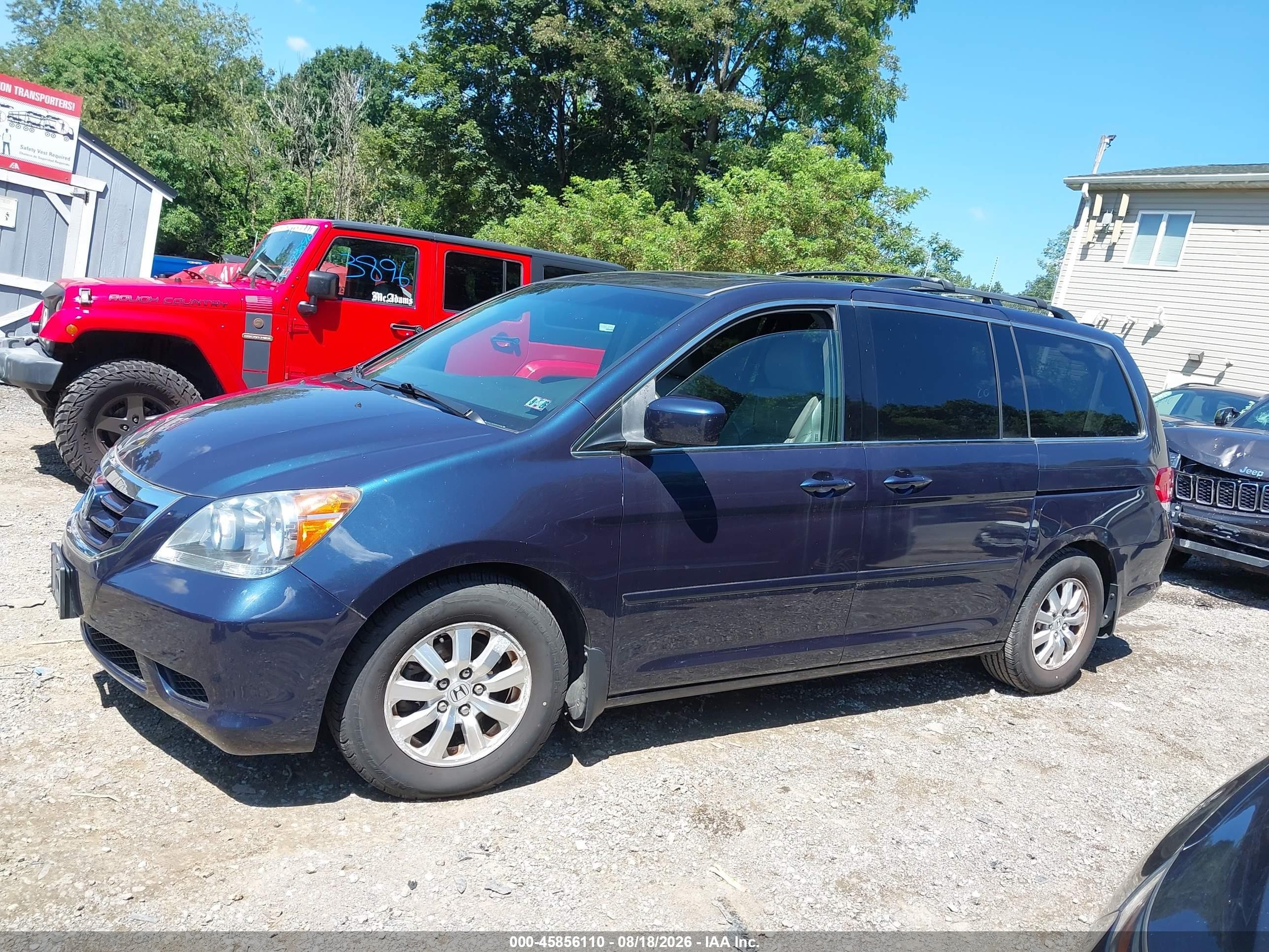 2010 Honda Odyssey Ex-l Blue vin: 5FNRL3H72AB101934