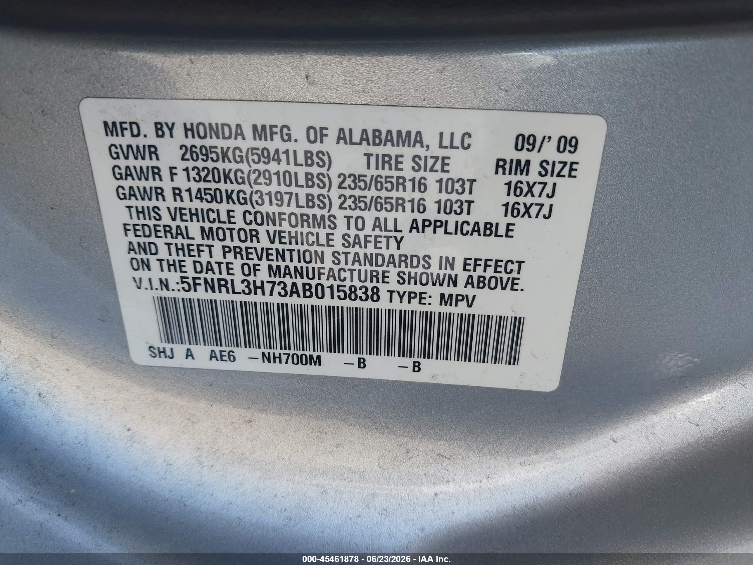 2010 Honda Odyssey Ex-l Серебряный vin: 5FNRL3H73AB015838