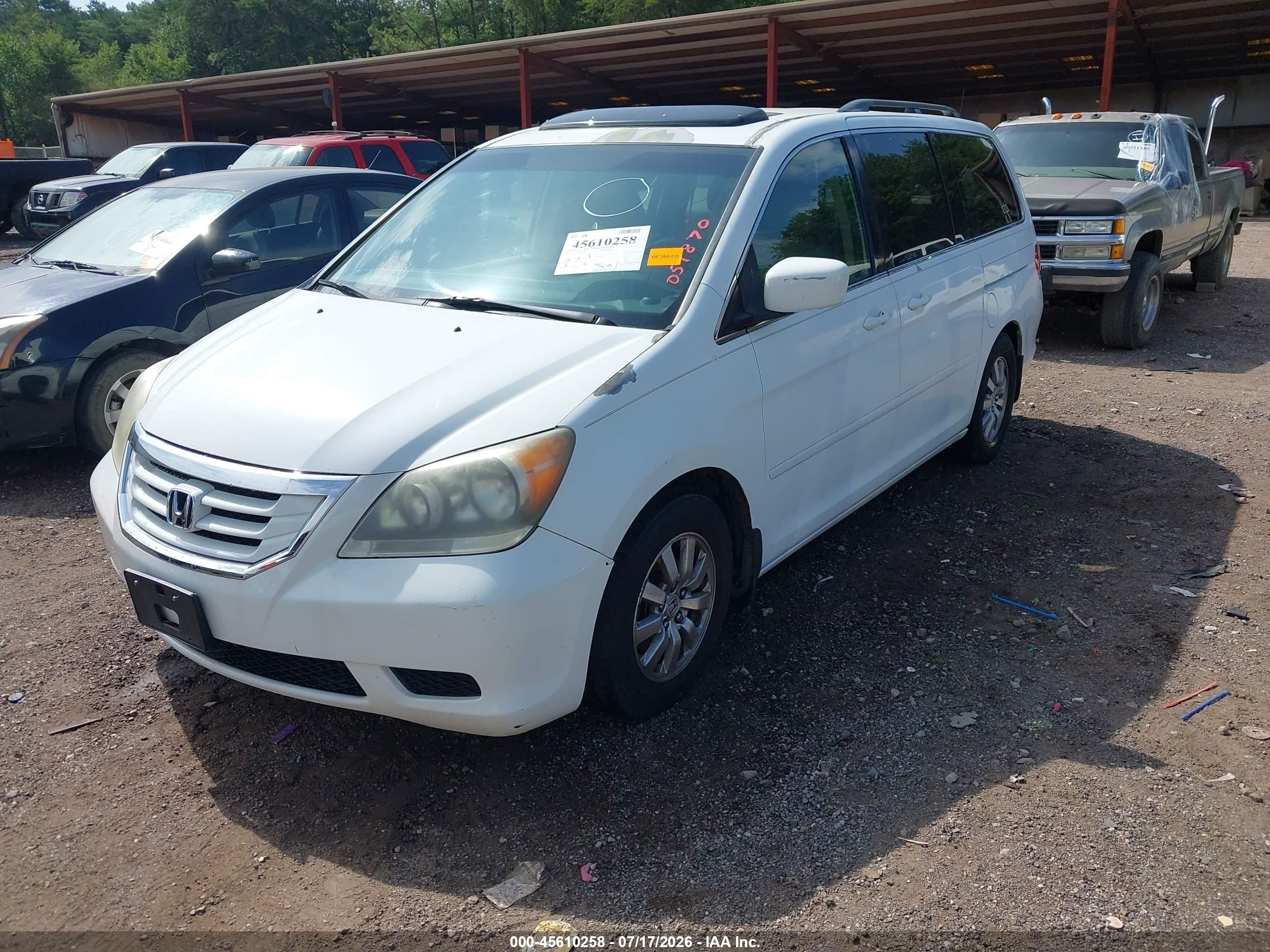 2010 Honda Odyssey Ex-l White vin: 5FNRL3H73AB051870