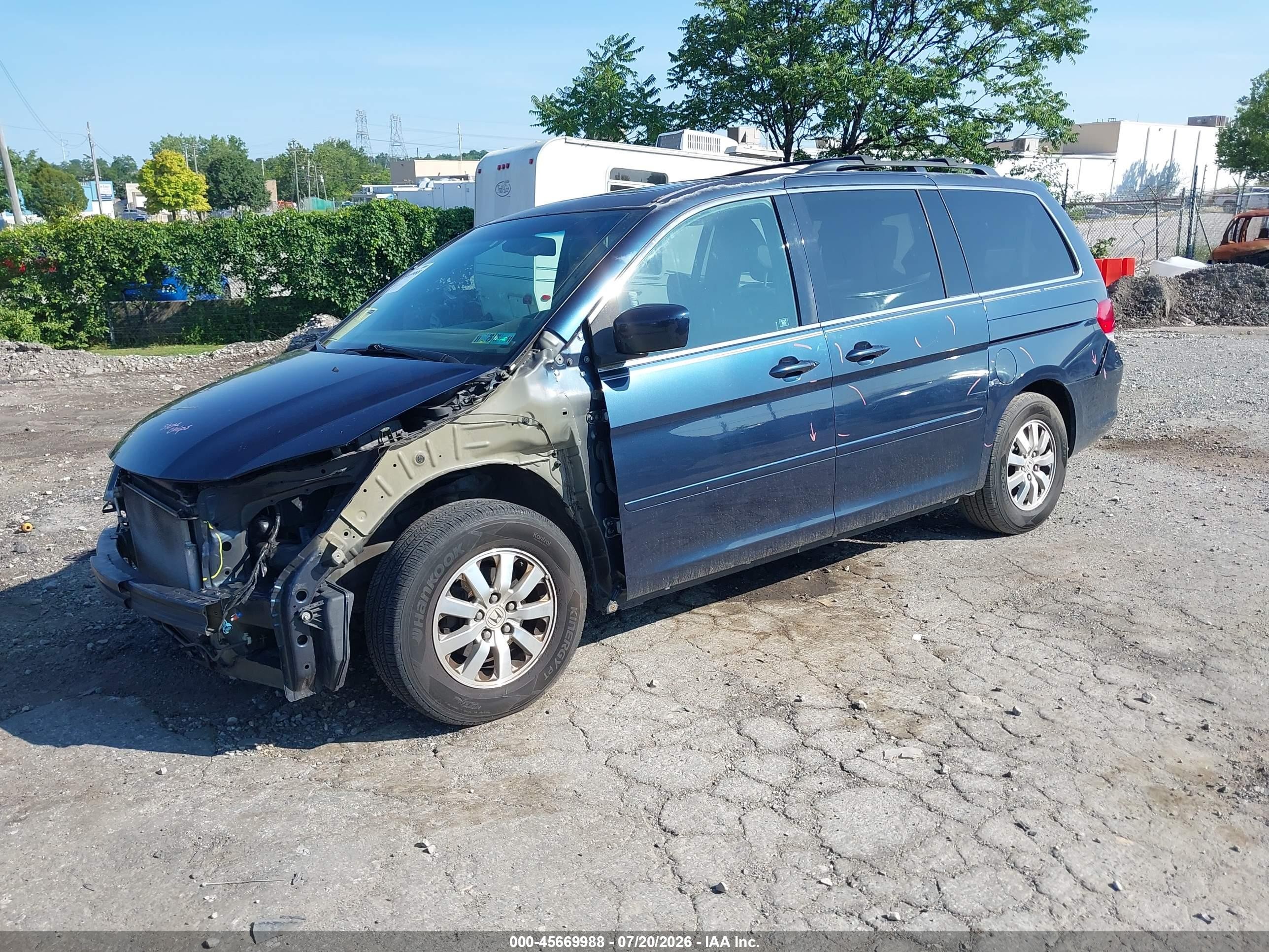 2010 Honda Odyssey Ex-l Dark Blue vin: 5FNRL3H74AB107668