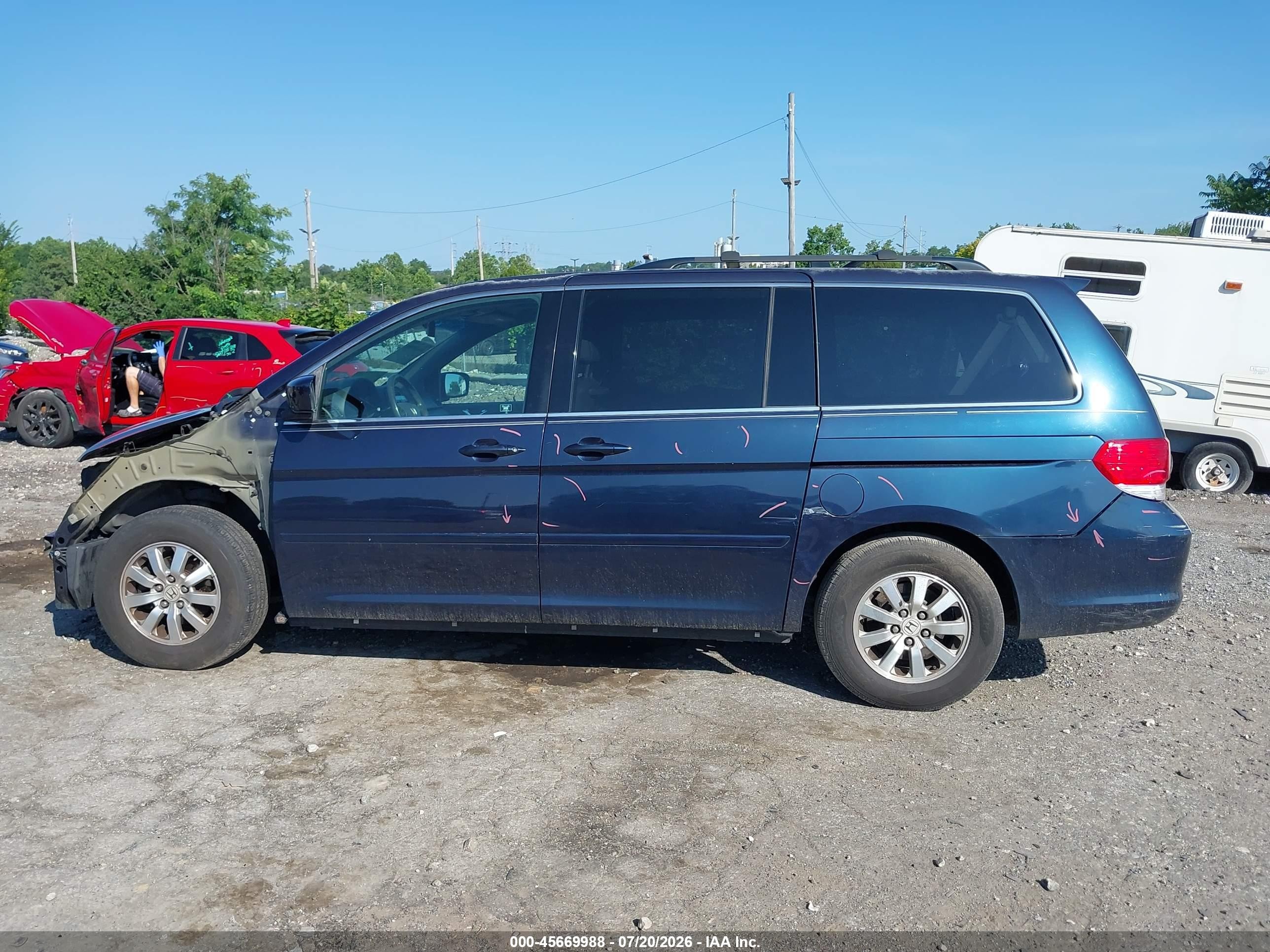 2010 Honda Odyssey Ex-l Dark Blue vin: 5FNRL3H74AB107668