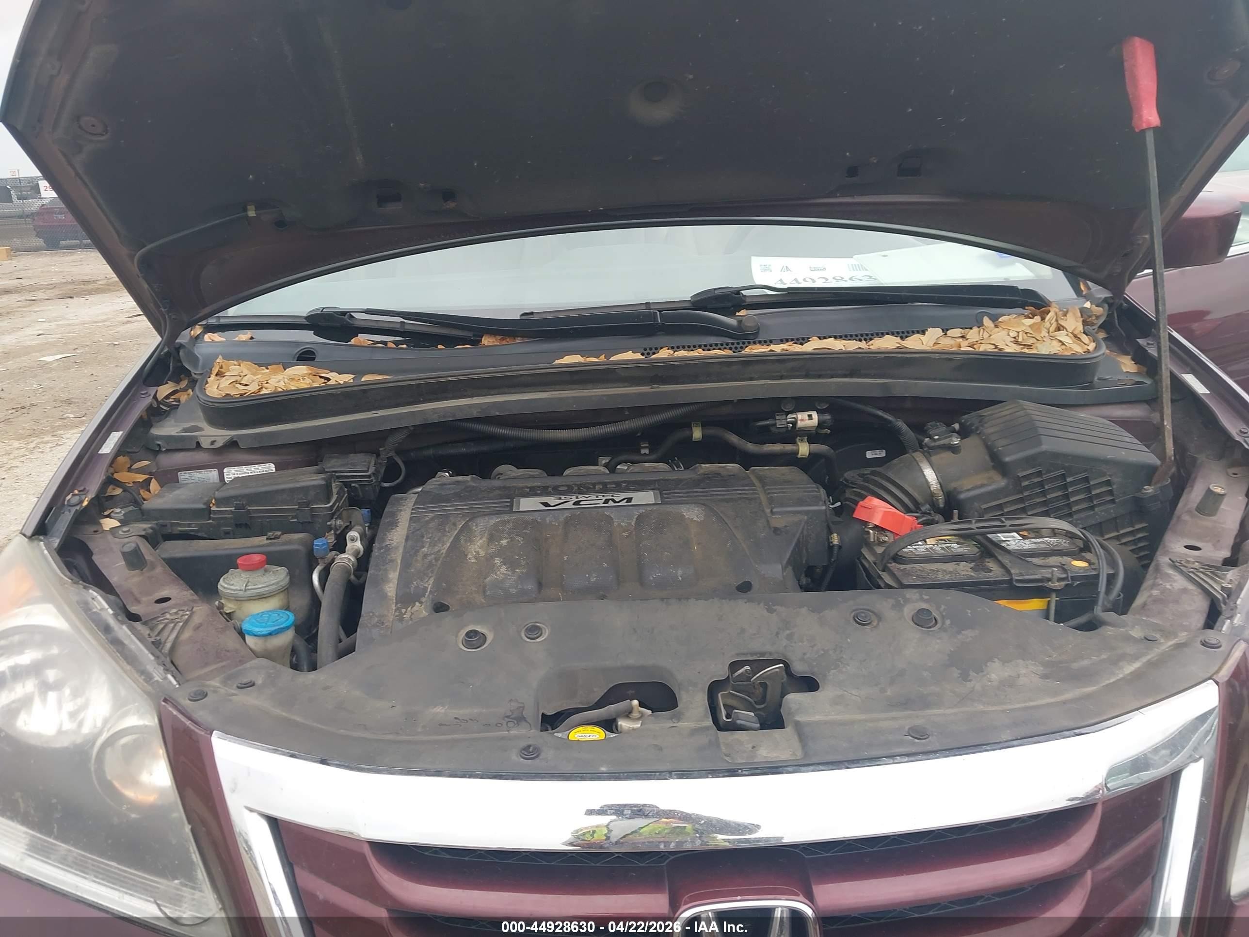 2010 Honda Odyssey Ex-l Maroon vin: 5FNRL3H74AB108917