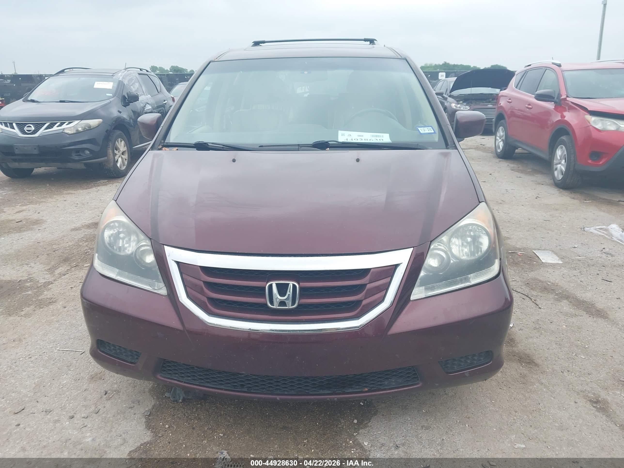 2010 Honda Odyssey Ex-l Maroon vin: 5FNRL3H74AB108917