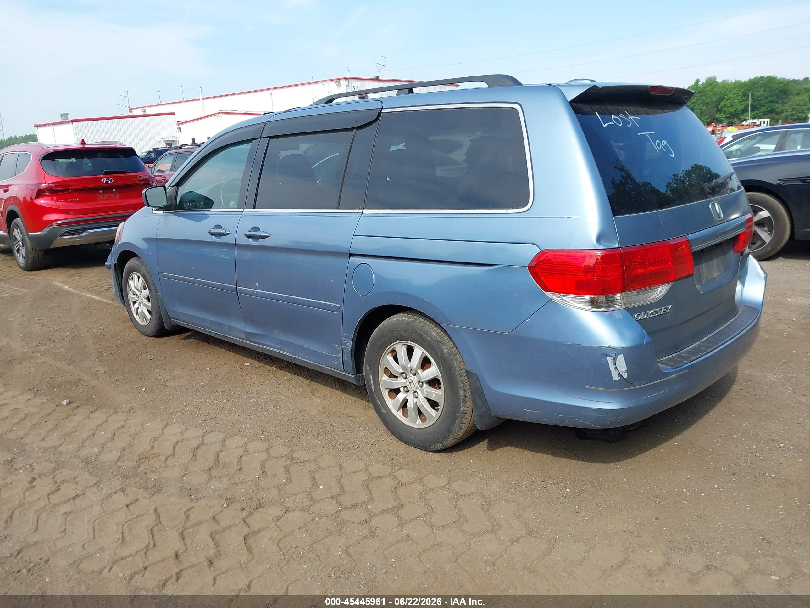 2010 Honda Odyssey Ex-l Light Blue vin: 5FNRL3H75AB042099