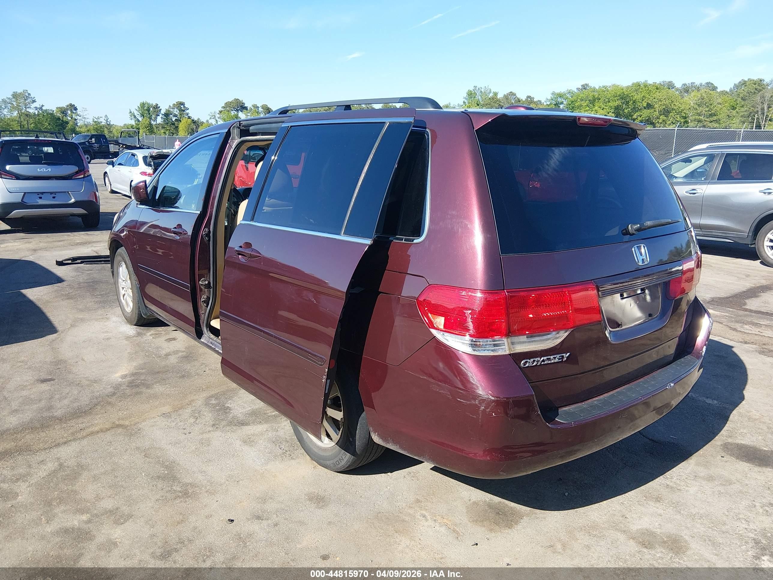 2010 Honda Odyssey Ex-l Burgundy vin: 5FNRL3H75AB080898