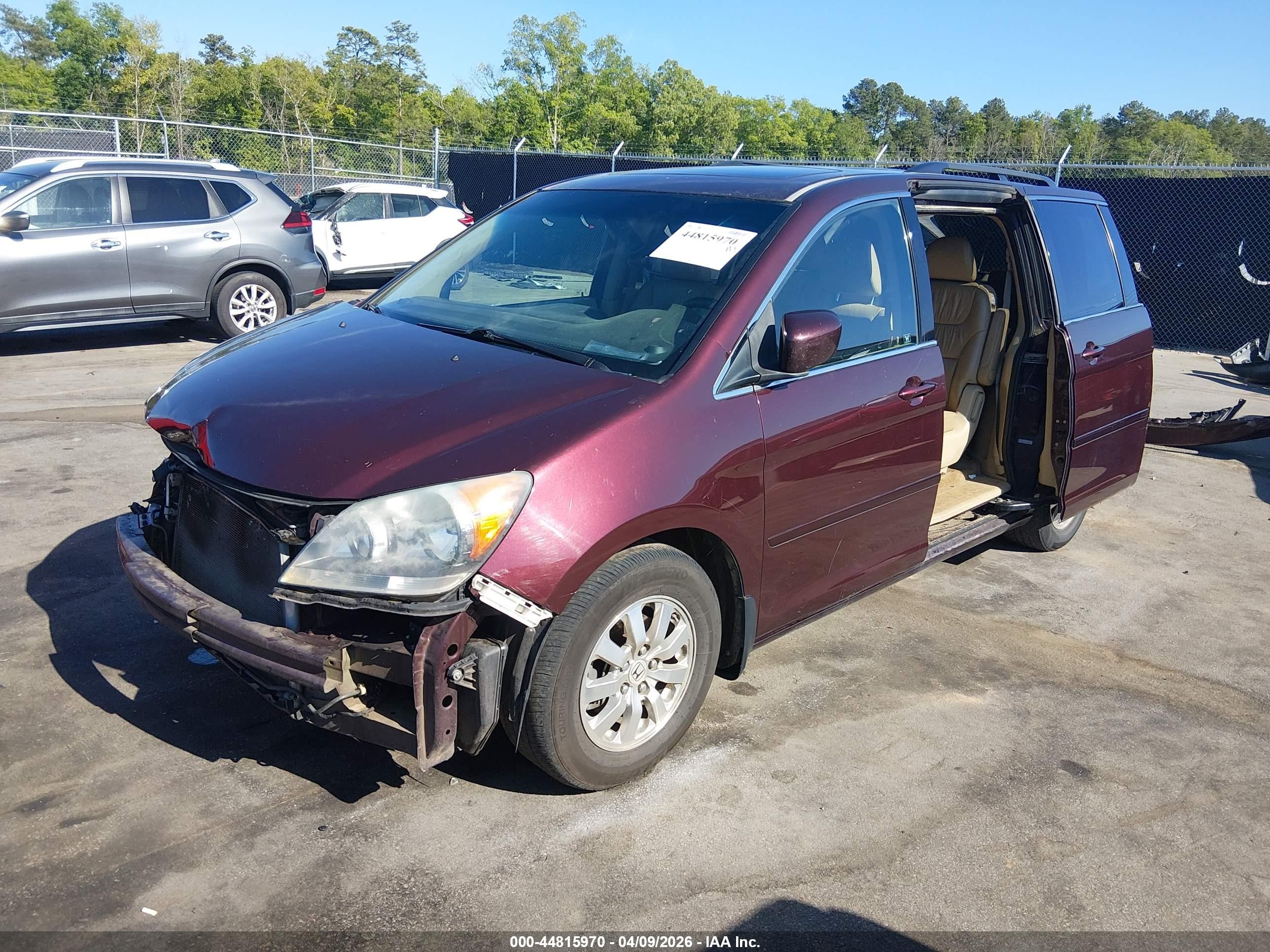2010 Honda Odyssey Ex-l Burgundy vin: 5FNRL3H75AB080898