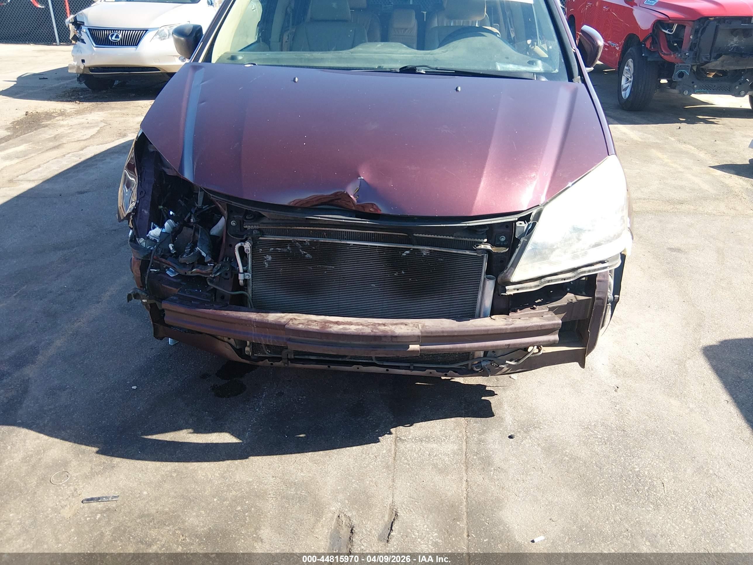 2010 Honda Odyssey Ex-l Burgundy vin: 5FNRL3H75AB080898