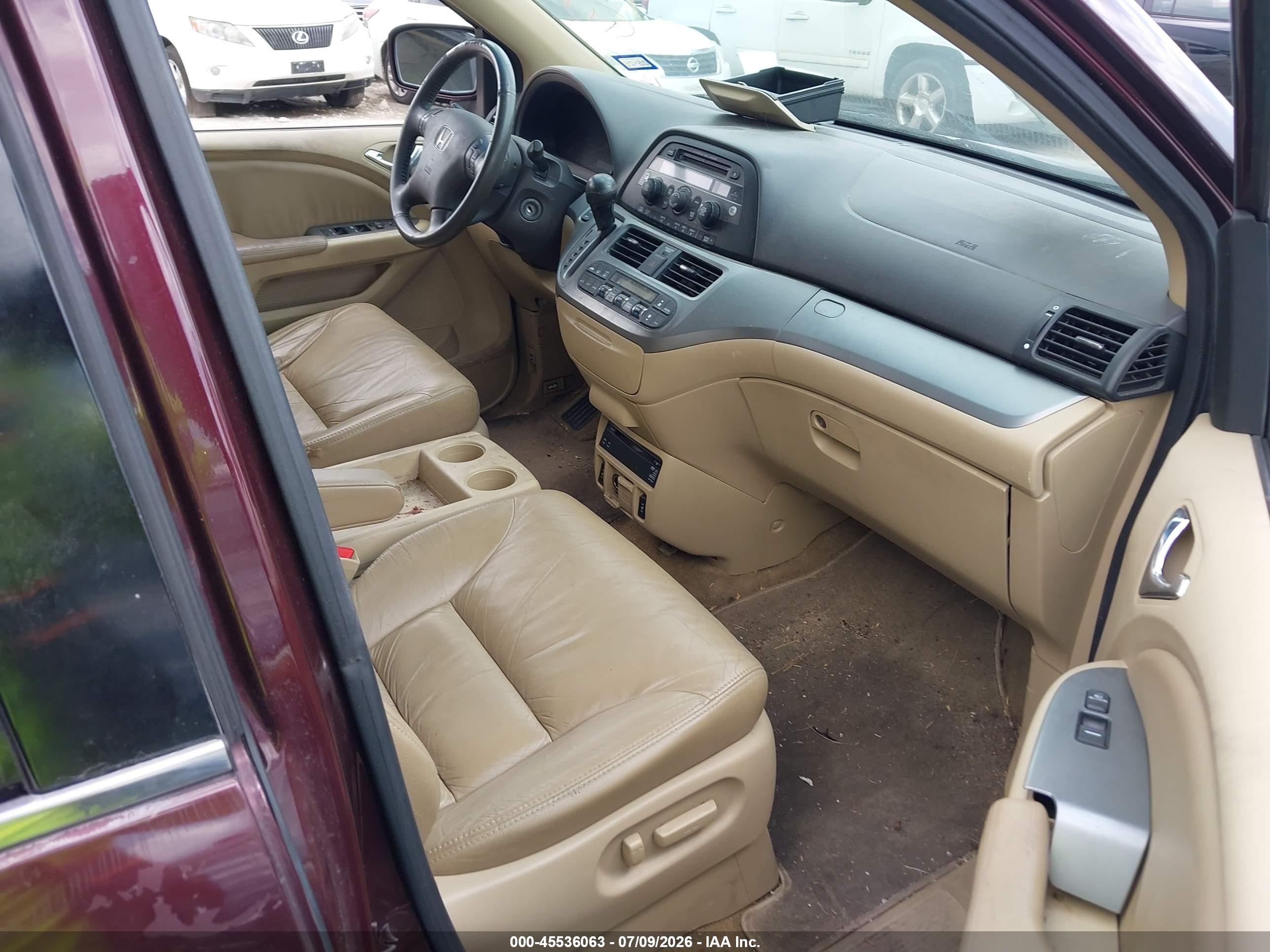 2010 Honda Odyssey Ex-l Maroon vin: 5FNRL3H75AB100924