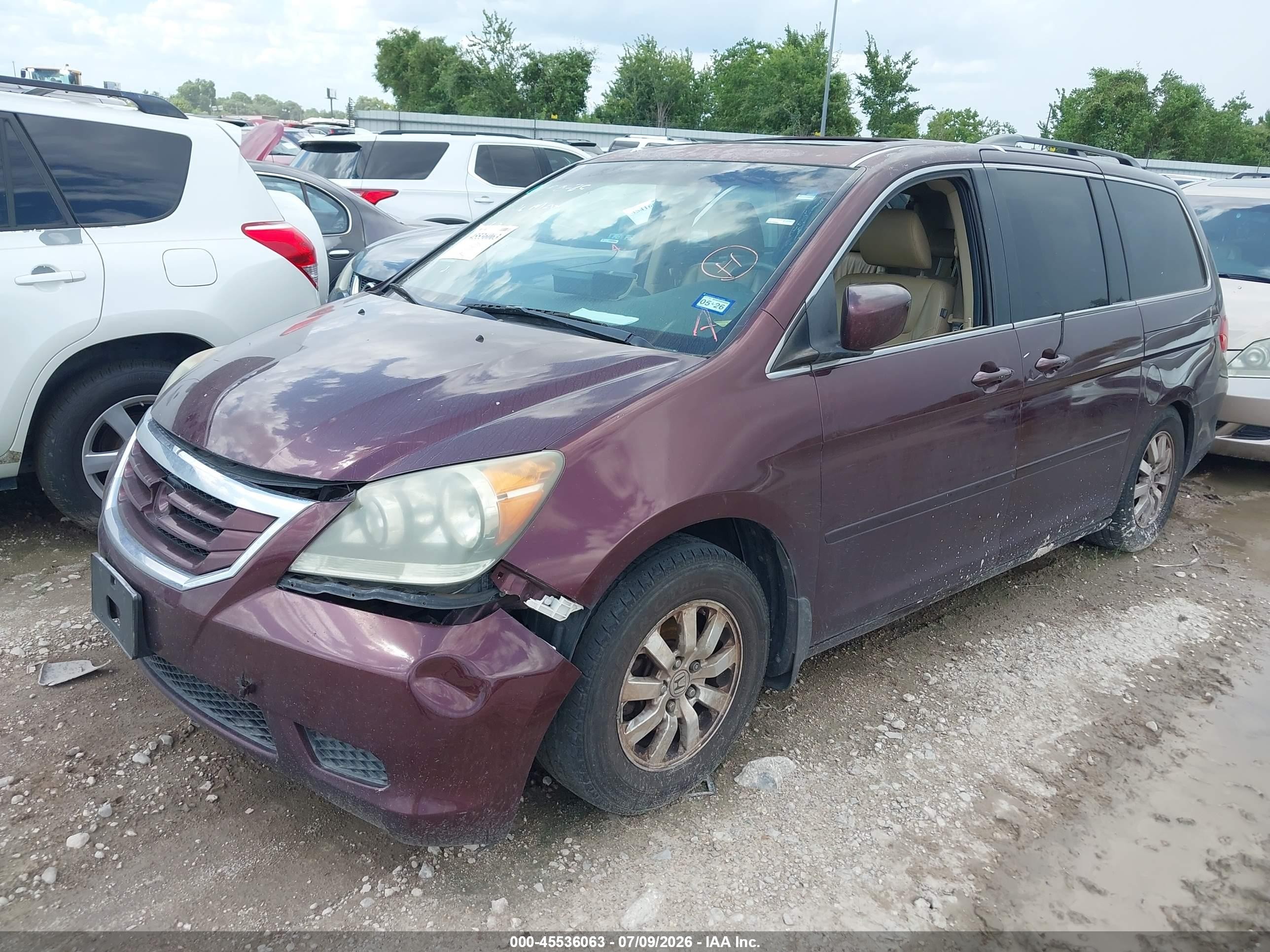 2010 Honda Odyssey Ex-l Maroon vin: 5FNRL3H75AB100924