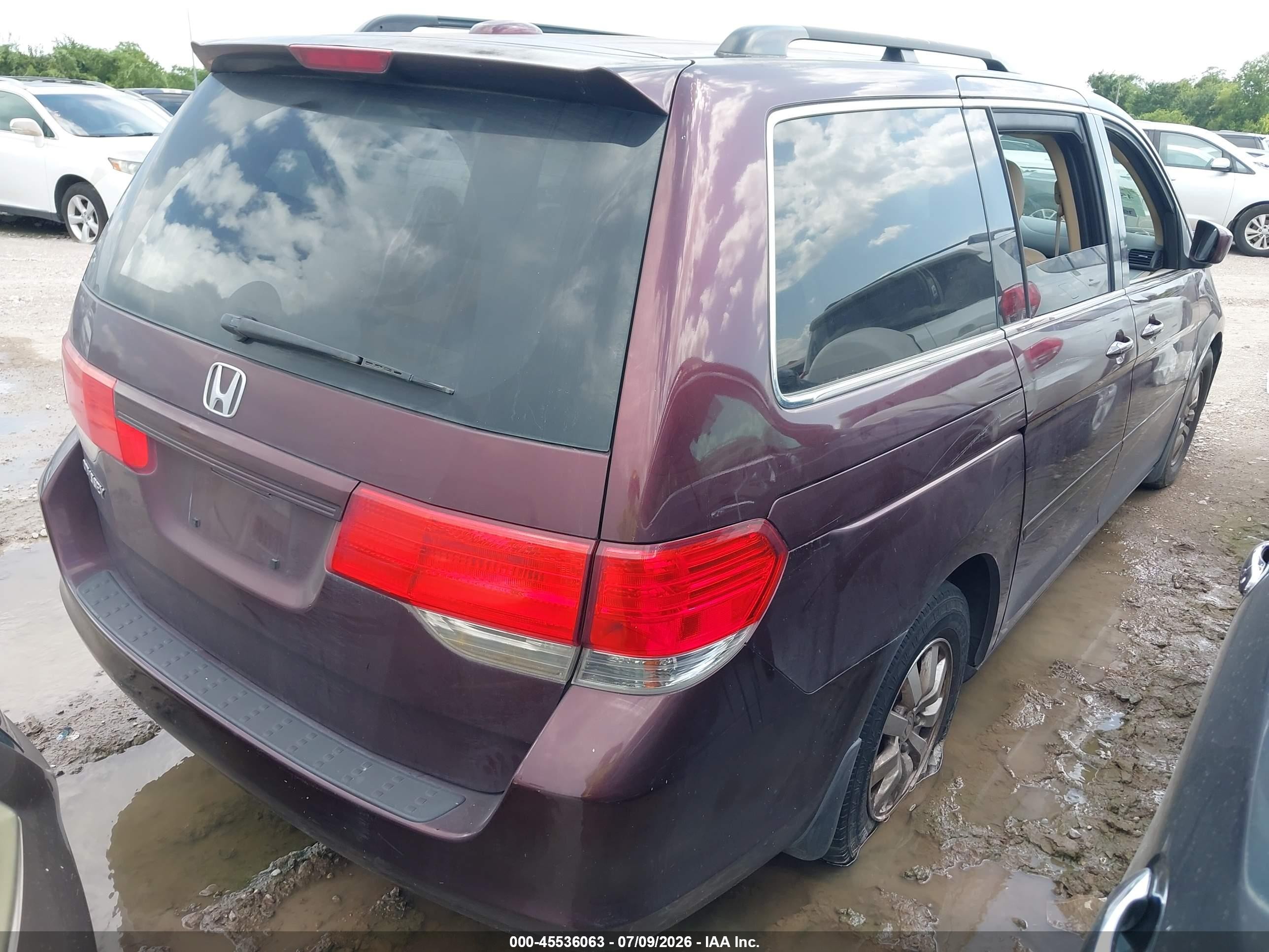 2010 Honda Odyssey Ex-l Maroon vin: 5FNRL3H75AB100924