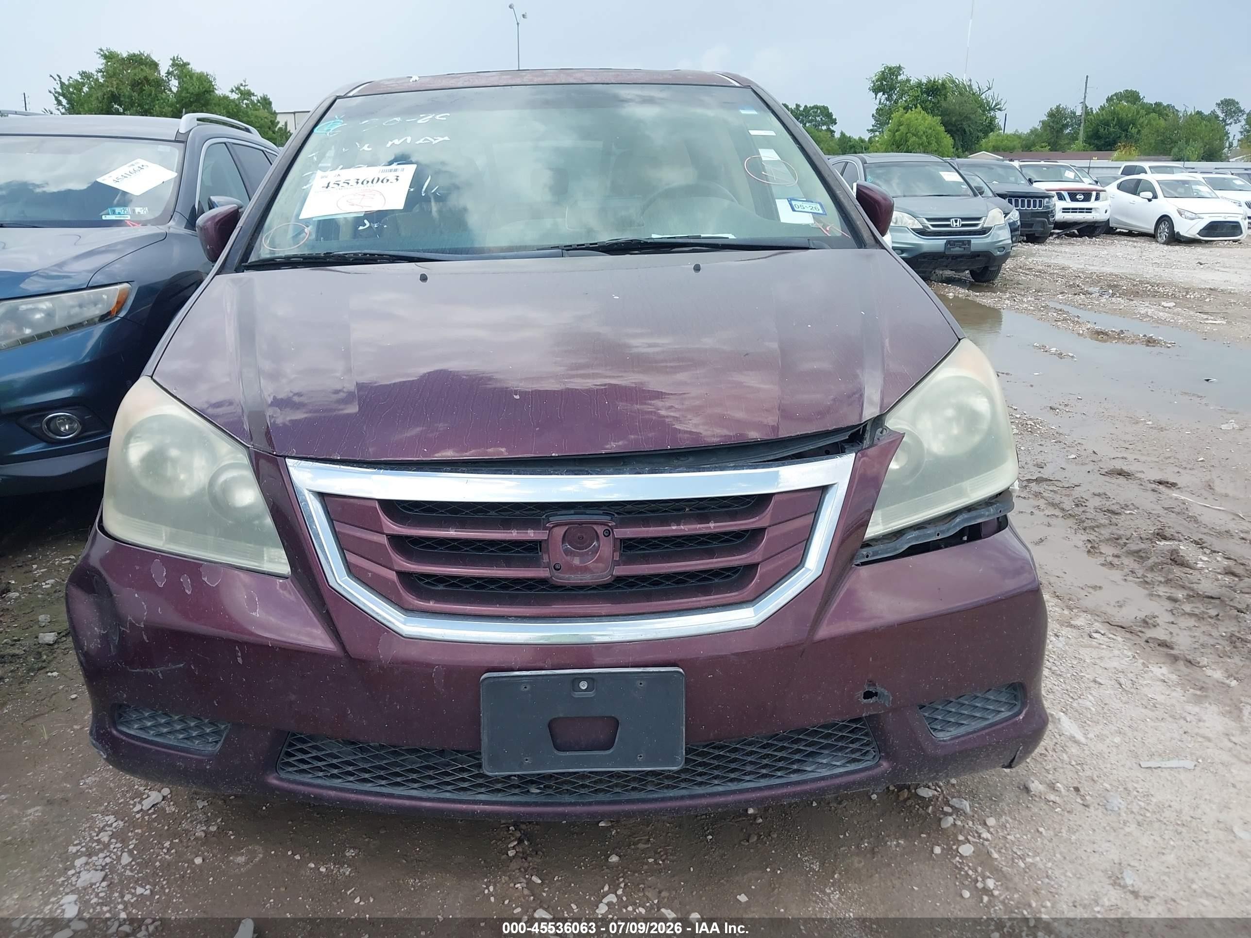 2010 Honda Odyssey Ex-l Maroon vin: 5FNRL3H75AB100924