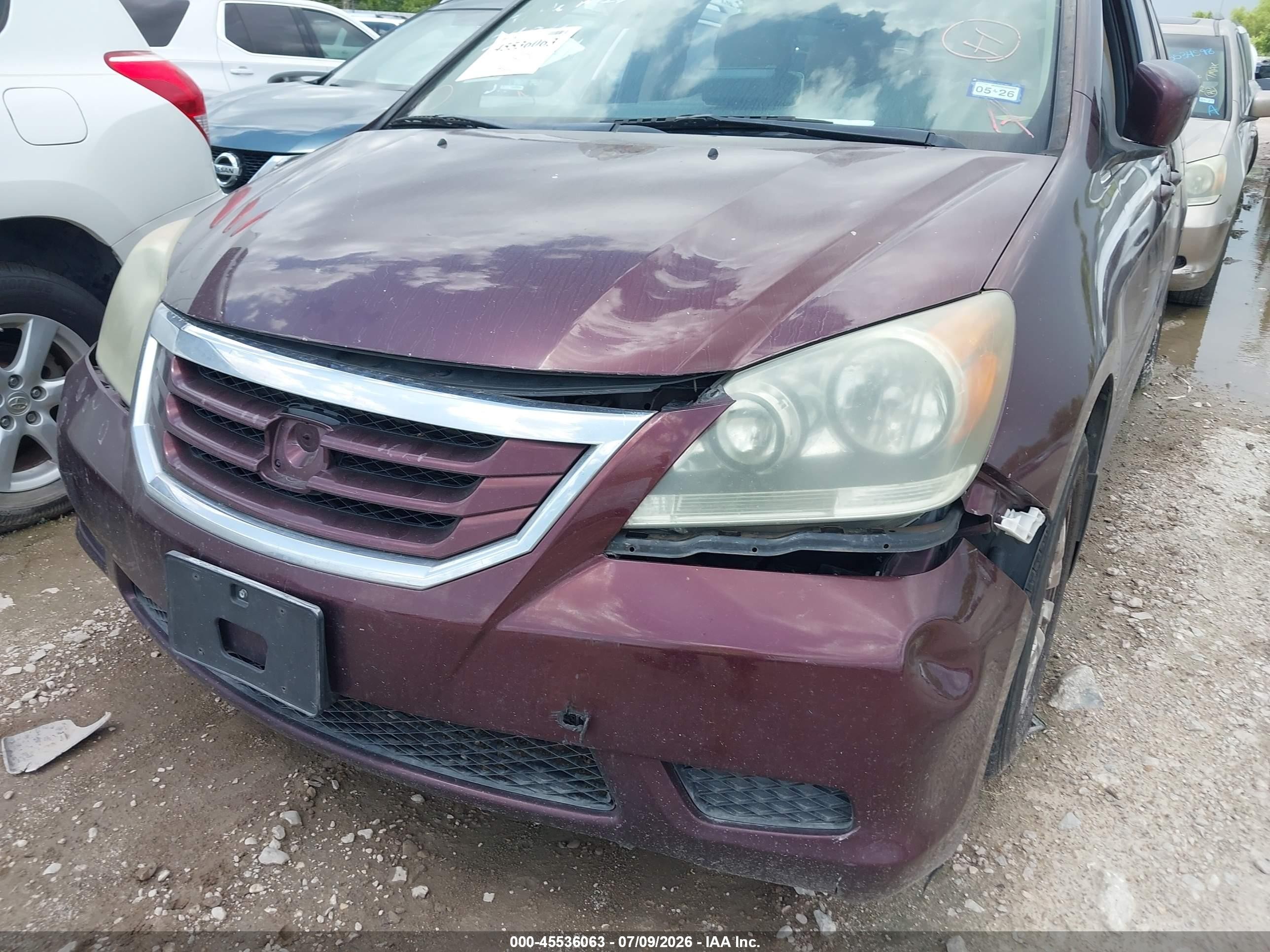 2010 Honda Odyssey Ex-l Maroon vin: 5FNRL3H75AB100924