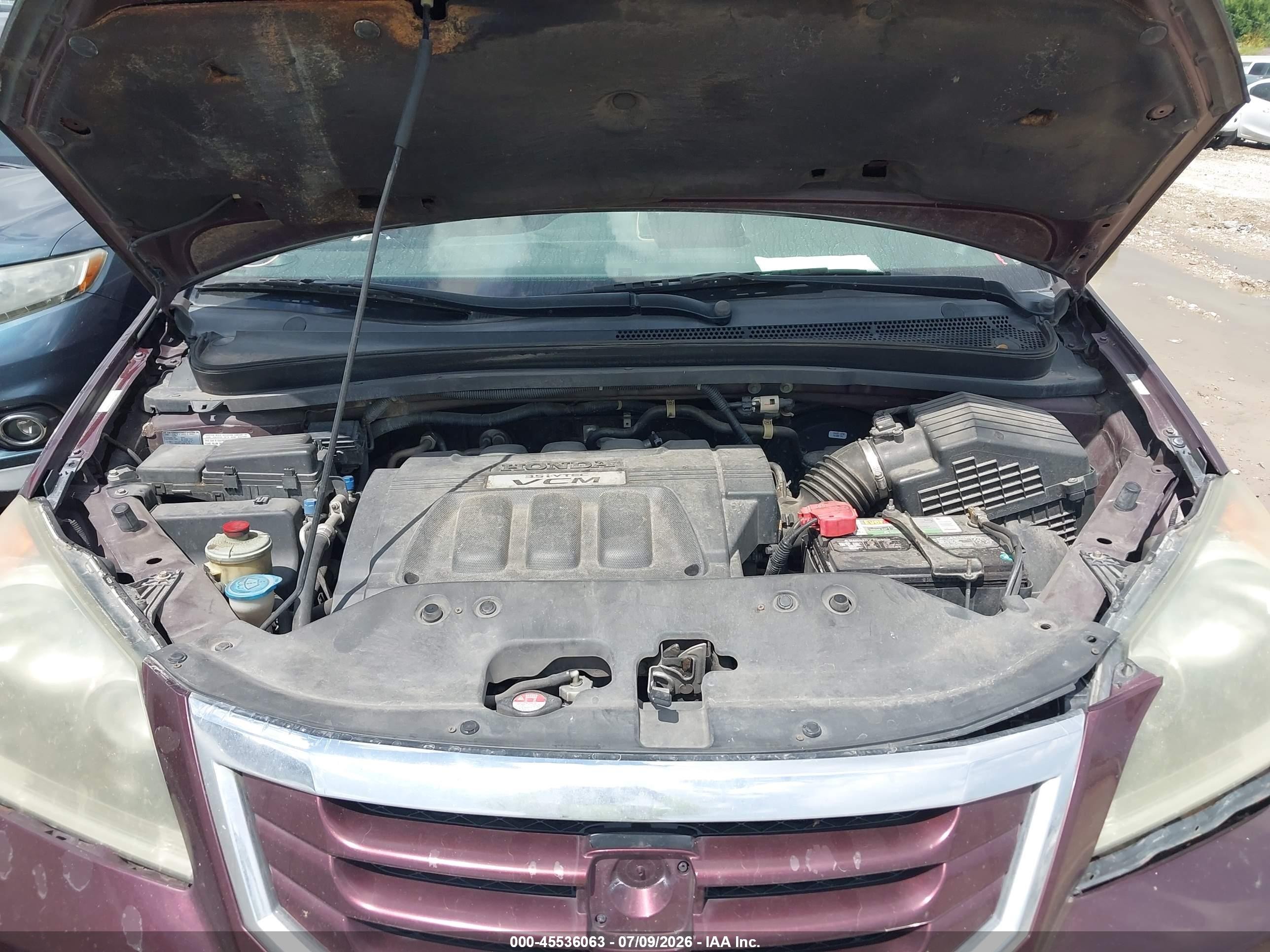 2010 Honda Odyssey Ex-l Maroon vin: 5FNRL3H75AB100924