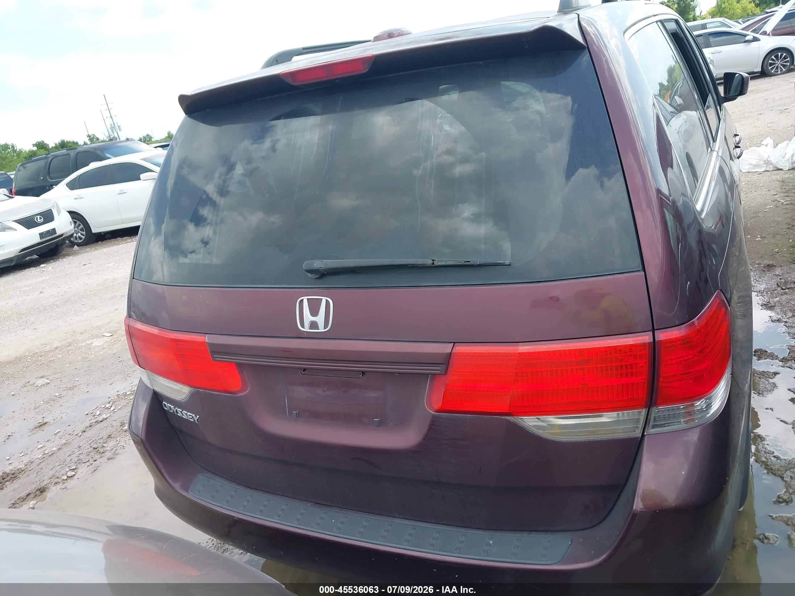 2010 Honda Odyssey Ex-l Maroon vin: 5FNRL3H75AB100924