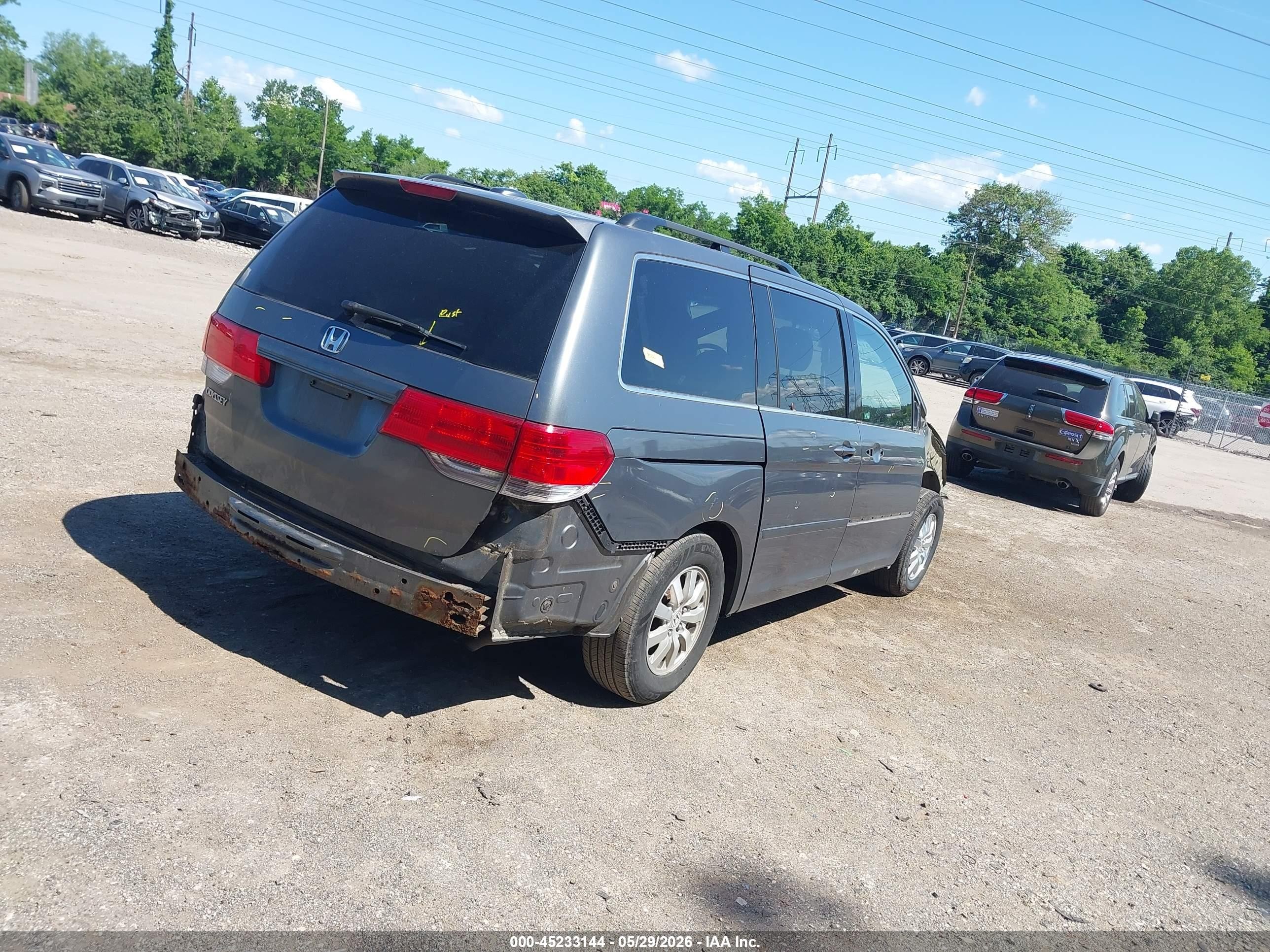 2010 Honda Odyssey Ex-l Серый vin: 5FNRL3H76AB053631