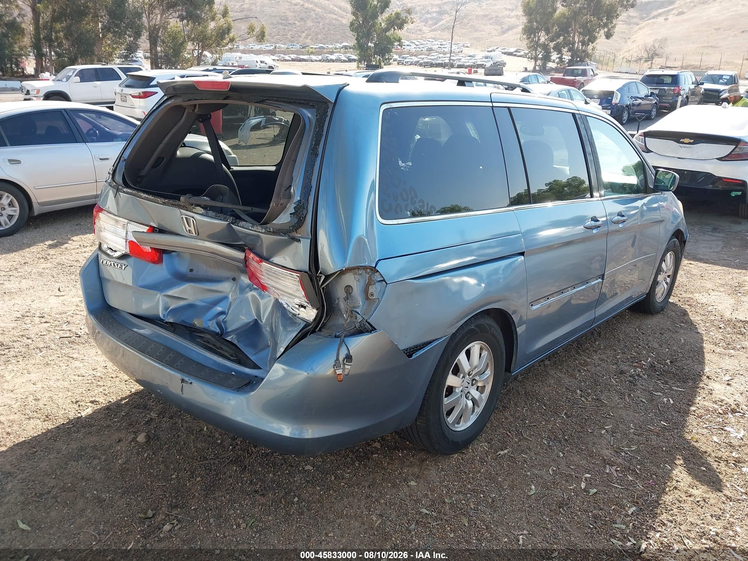 2010 Honda Odyssey Ex-l Синий vin: 5FNRL3H76AB086077