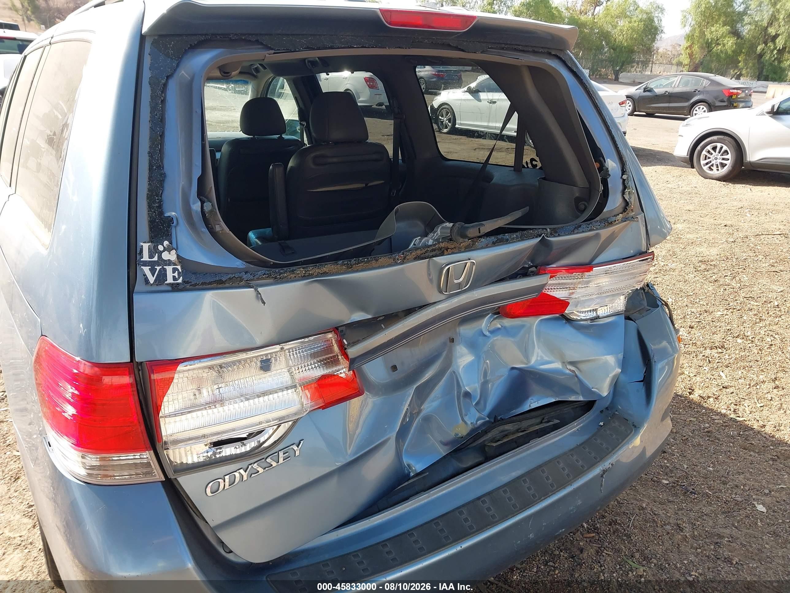 2010 Honda Odyssey Ex-l Синий vin: 5FNRL3H76AB086077