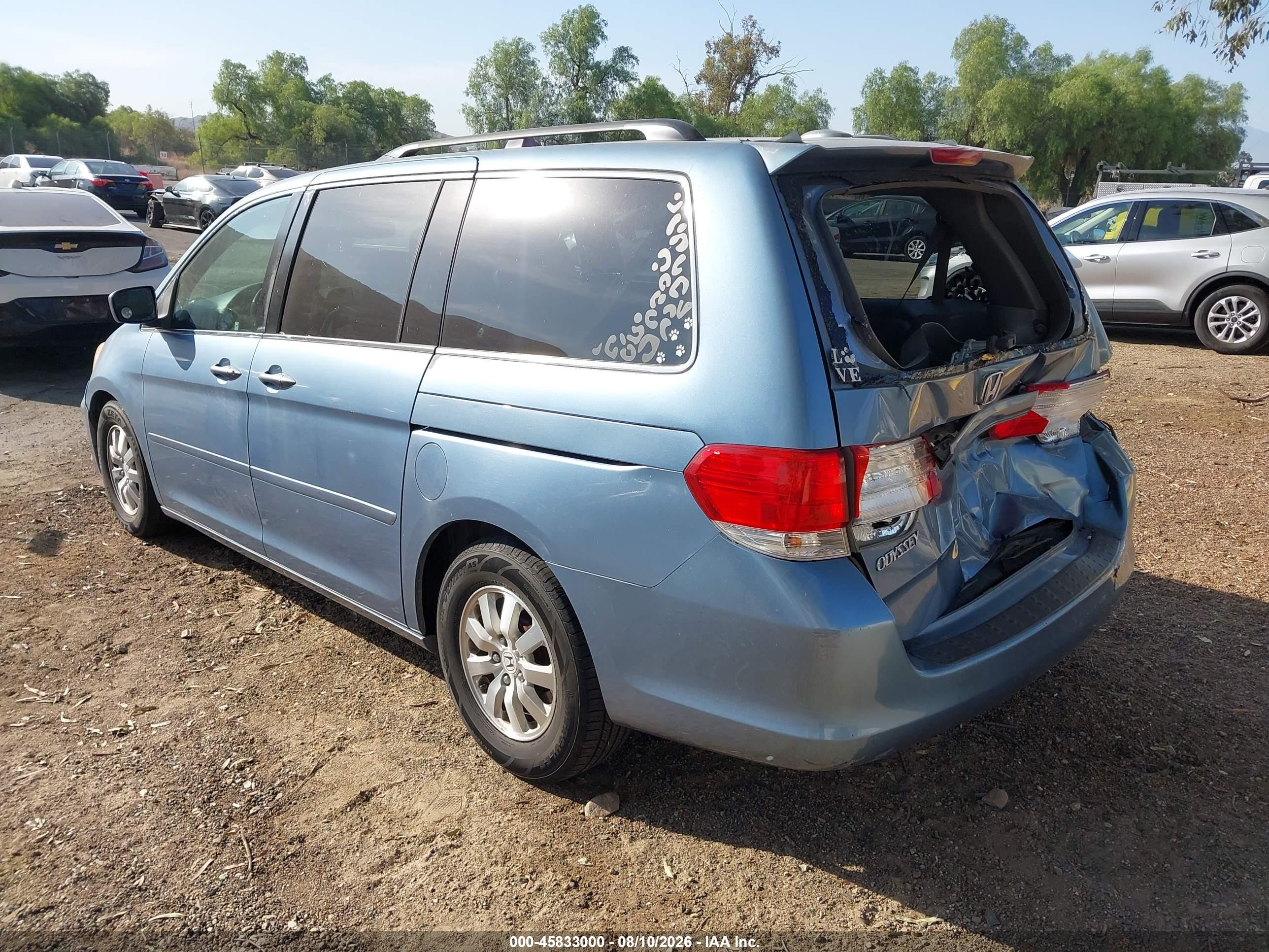 2010 Honda Odyssey Ex-l Синий vin: 5FNRL3H76AB086077