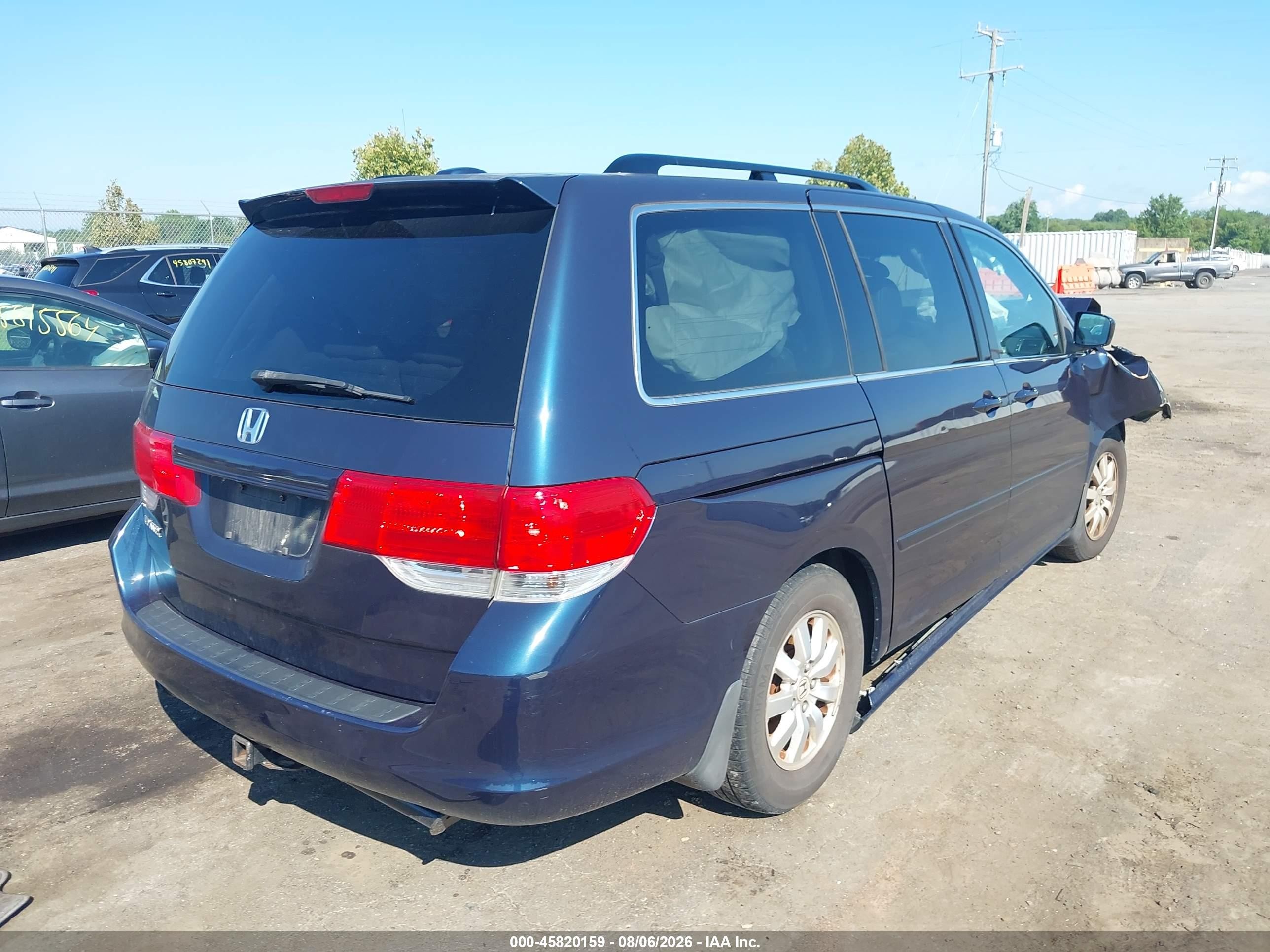 2010 Honda Odyssey Ex-l Blue vin: 5FNRL3H77AB031914