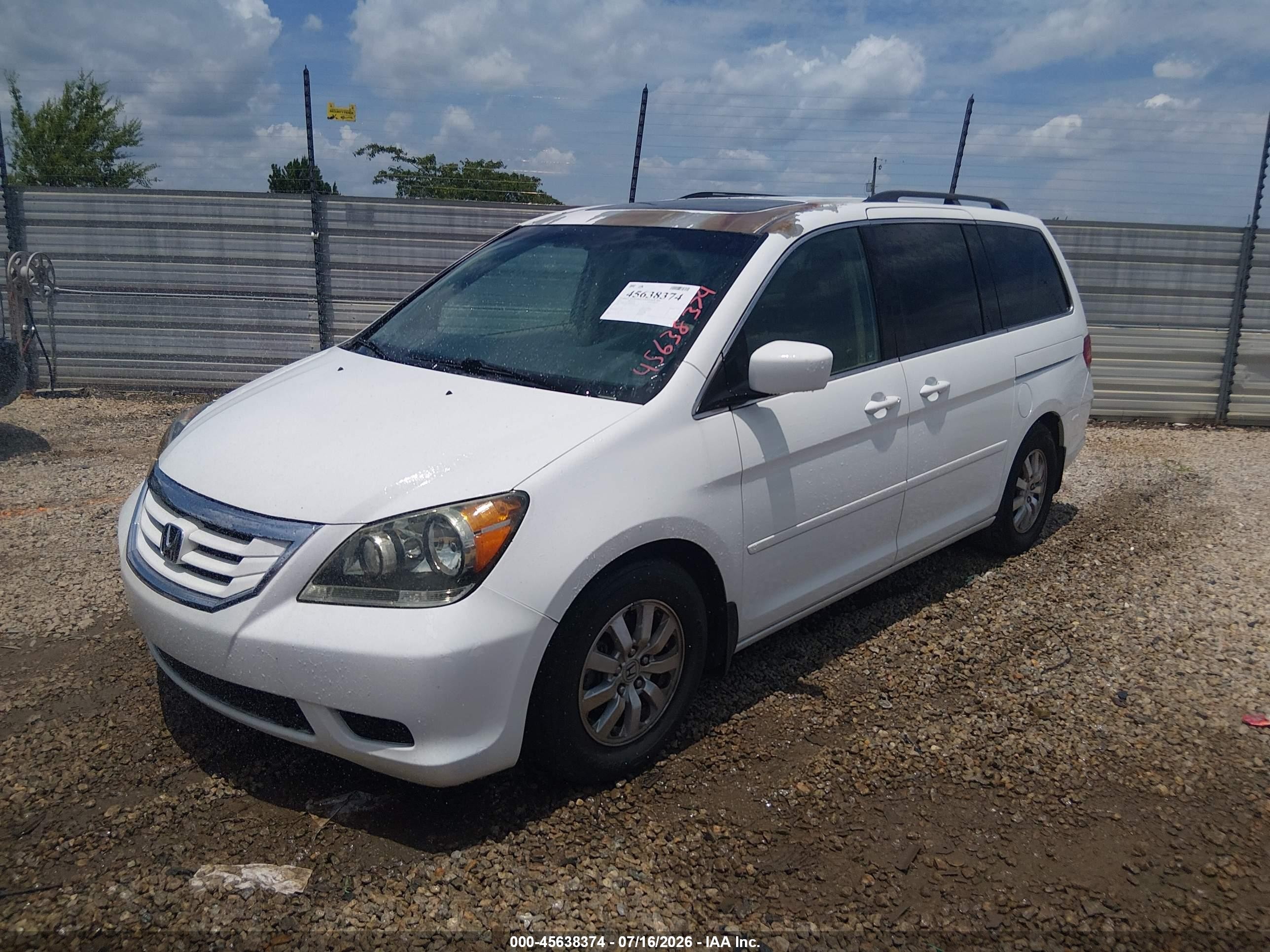 2010 Honda Odyssey Ex-l White vin: 5FNRL3H77AB068378
