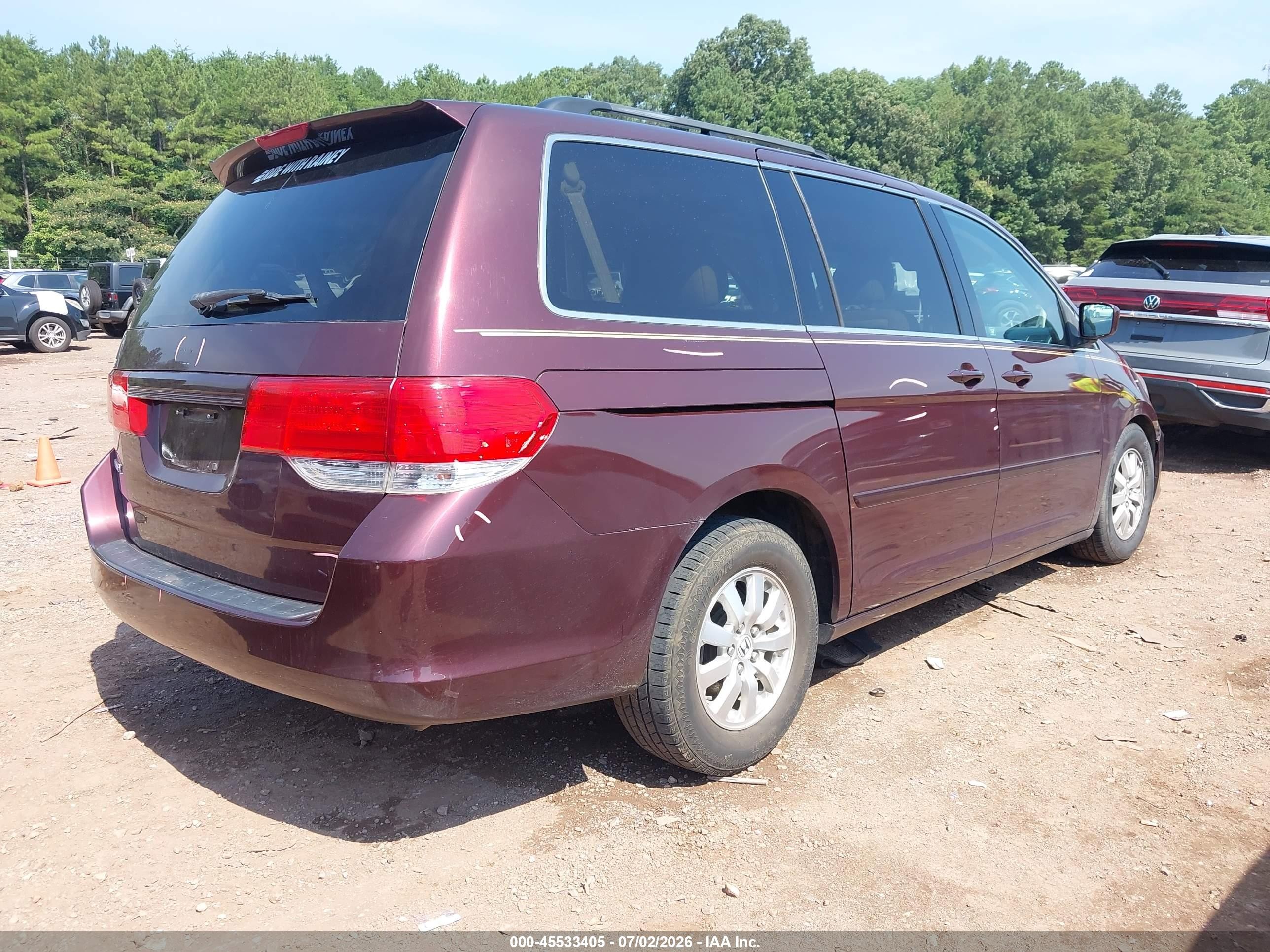2010 Honda Odyssey Ex-l Purple vin: 5FNRL3H77AB092048