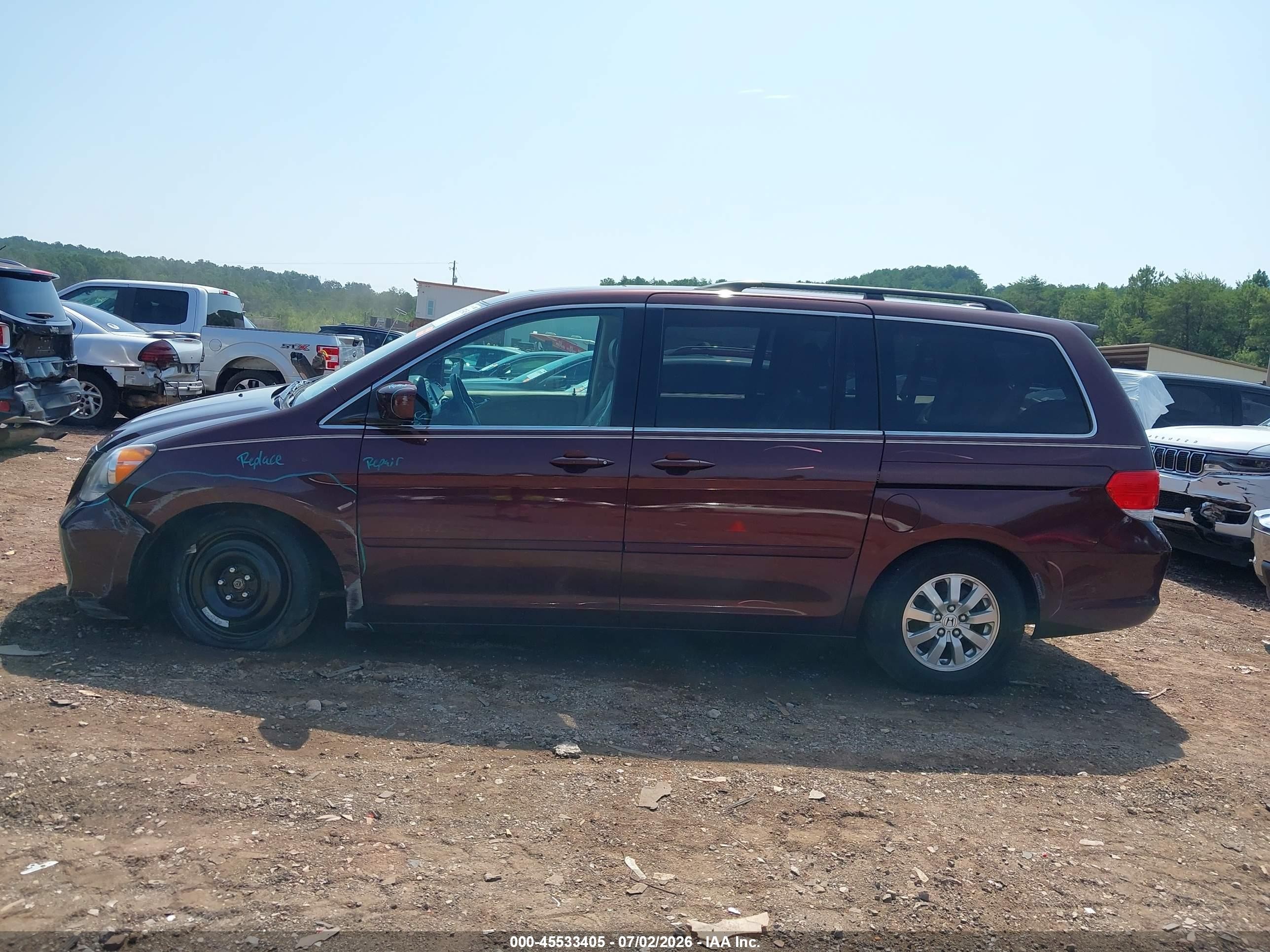 2010 Honda Odyssey Ex-l Purple vin: 5FNRL3H77AB092048