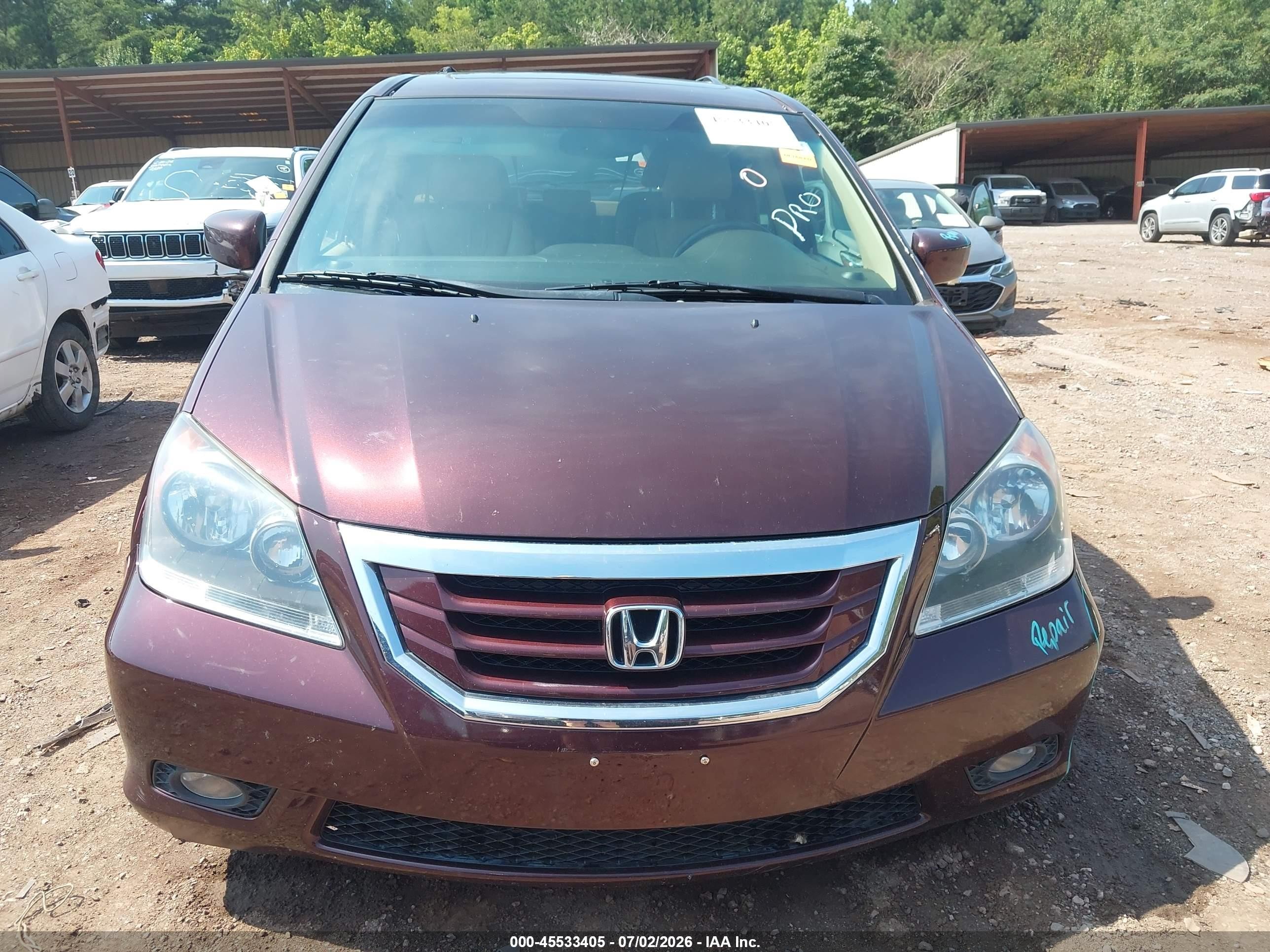 2010 Honda Odyssey Ex-l Purple vin: 5FNRL3H77AB092048