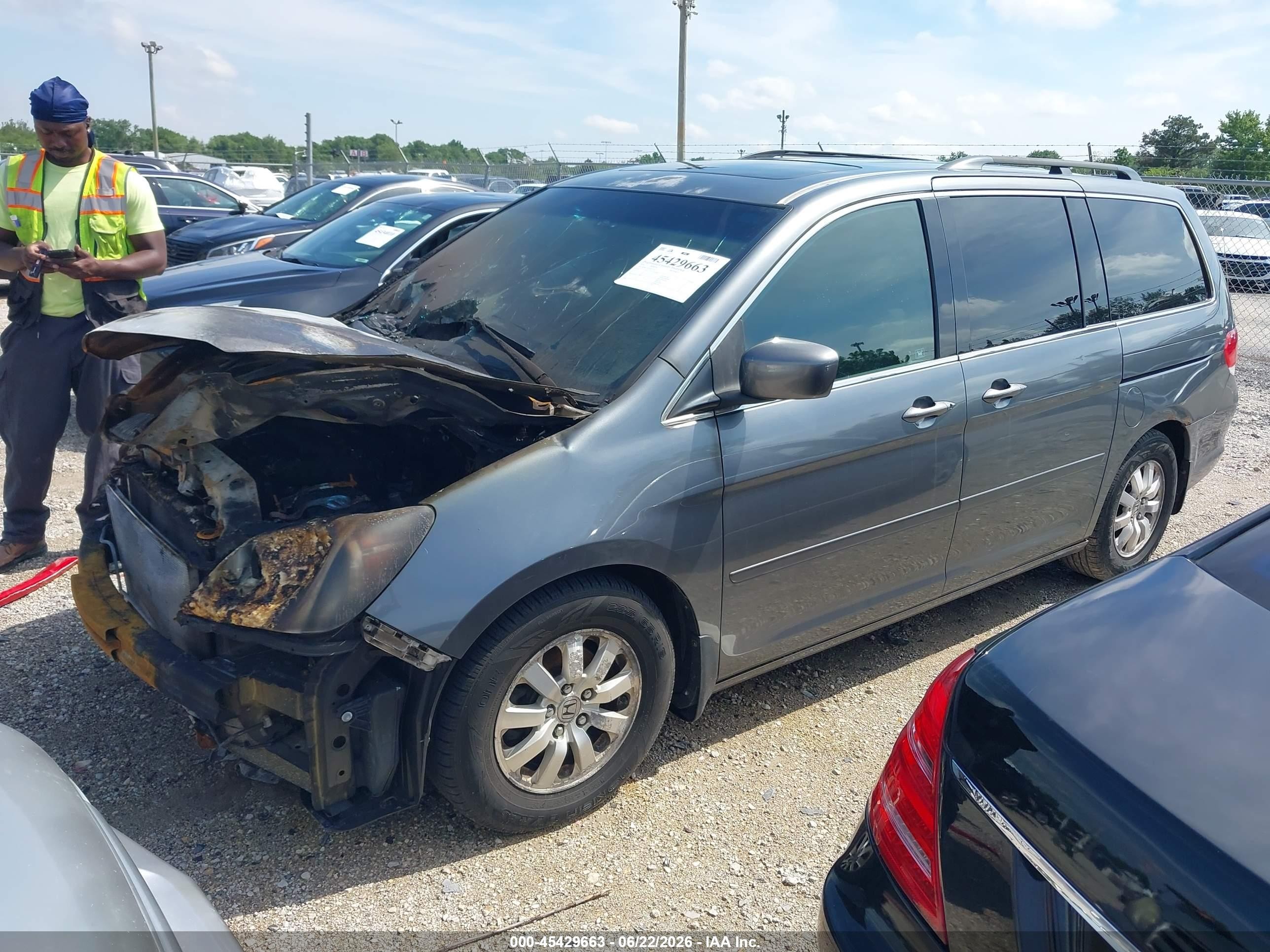 2010 Honda Odyssey Ex-l Gray vin: 5FNRL3H77AB113612