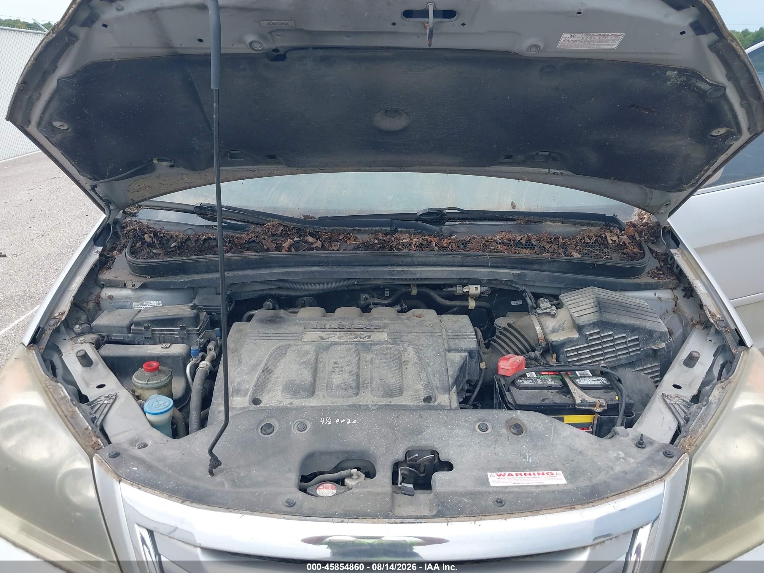 2010 Honda Odyssey Ex-l Silver vin: 5FNRL3H78AB034353
