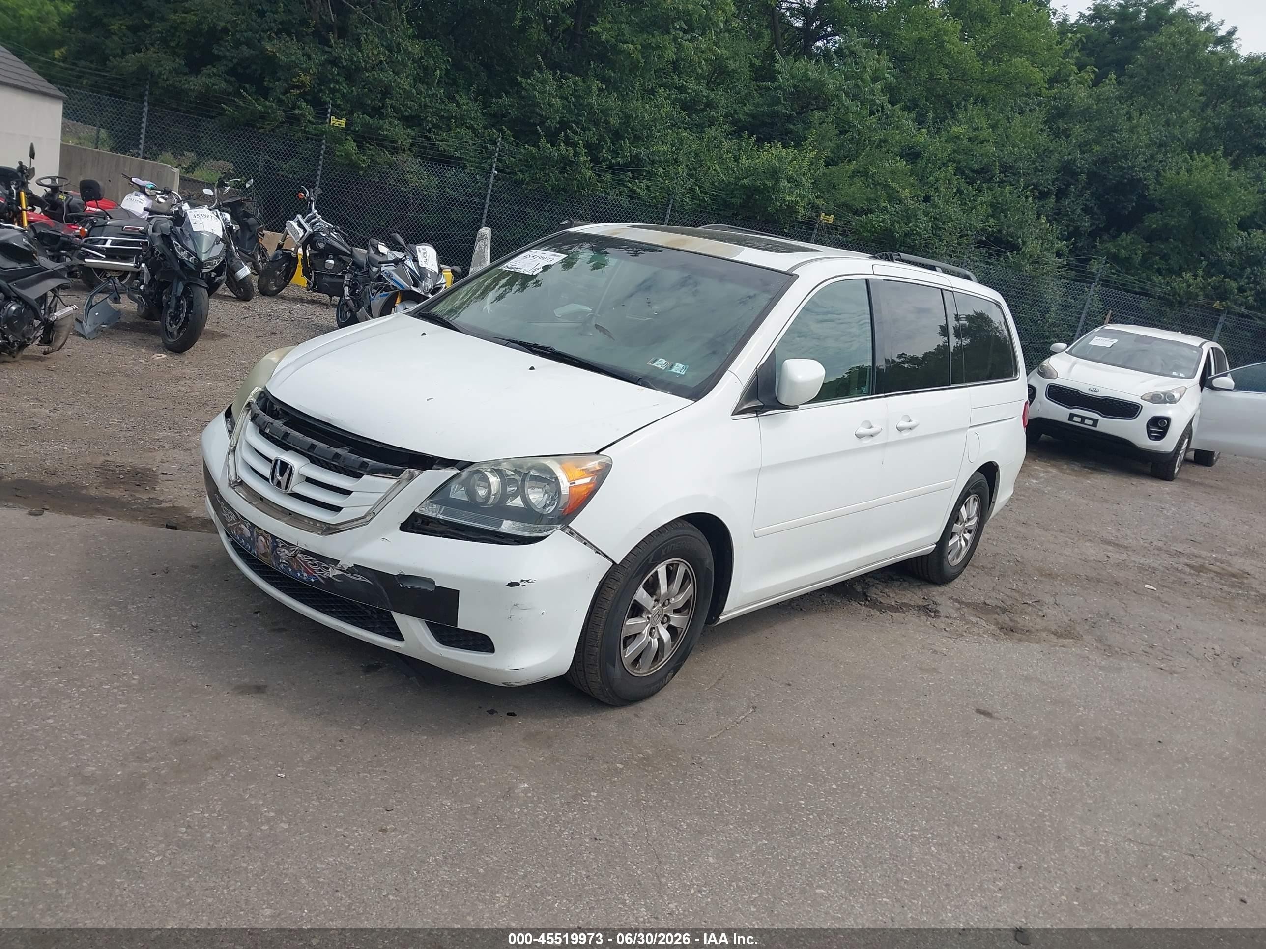 2010 Honda Odyssey Ex-l Белый vin: 5FNRL3H78AB107897