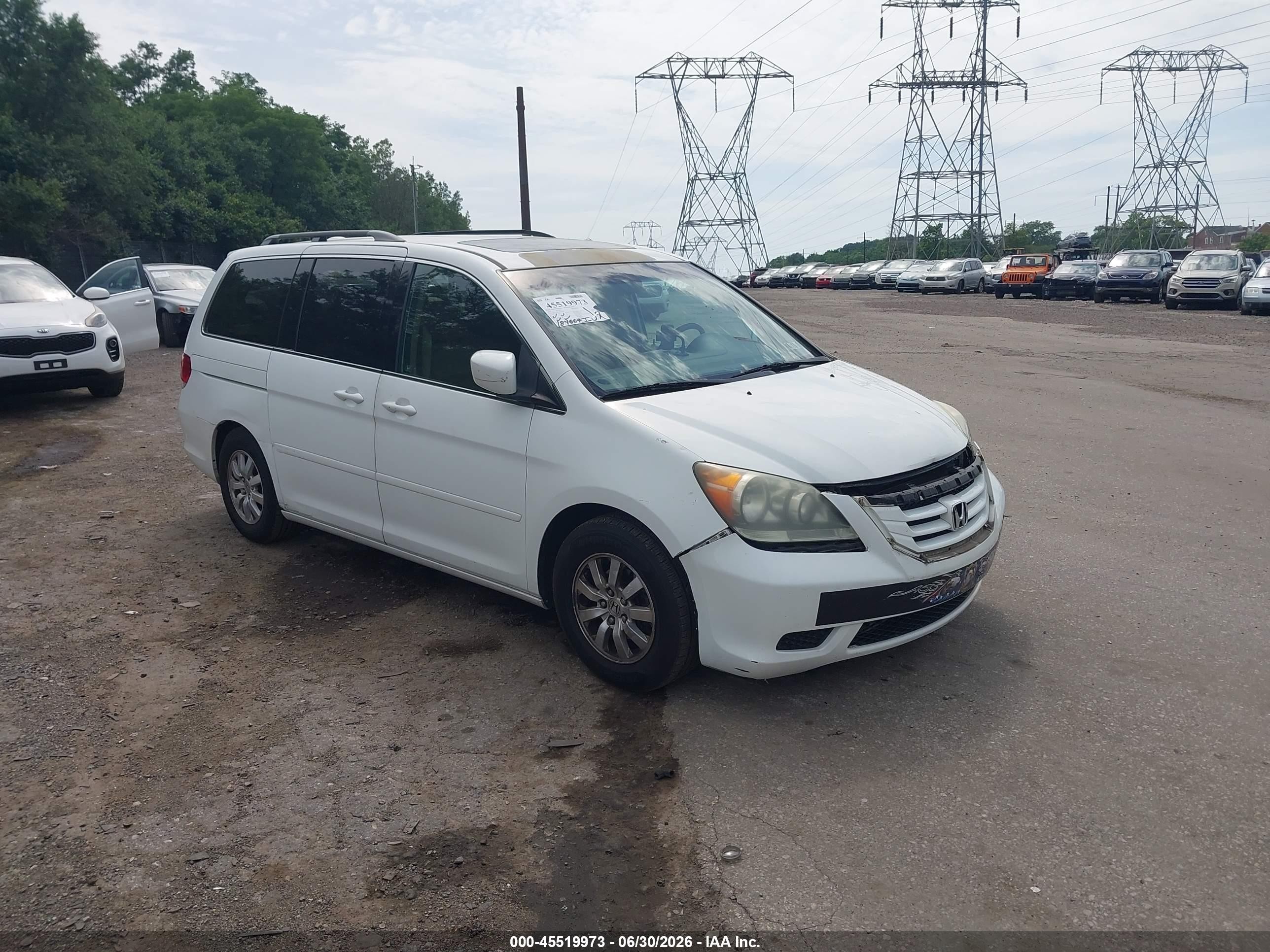 2010 Honda Odyssey Ex-l Белый vin: 5FNRL3H78AB107897