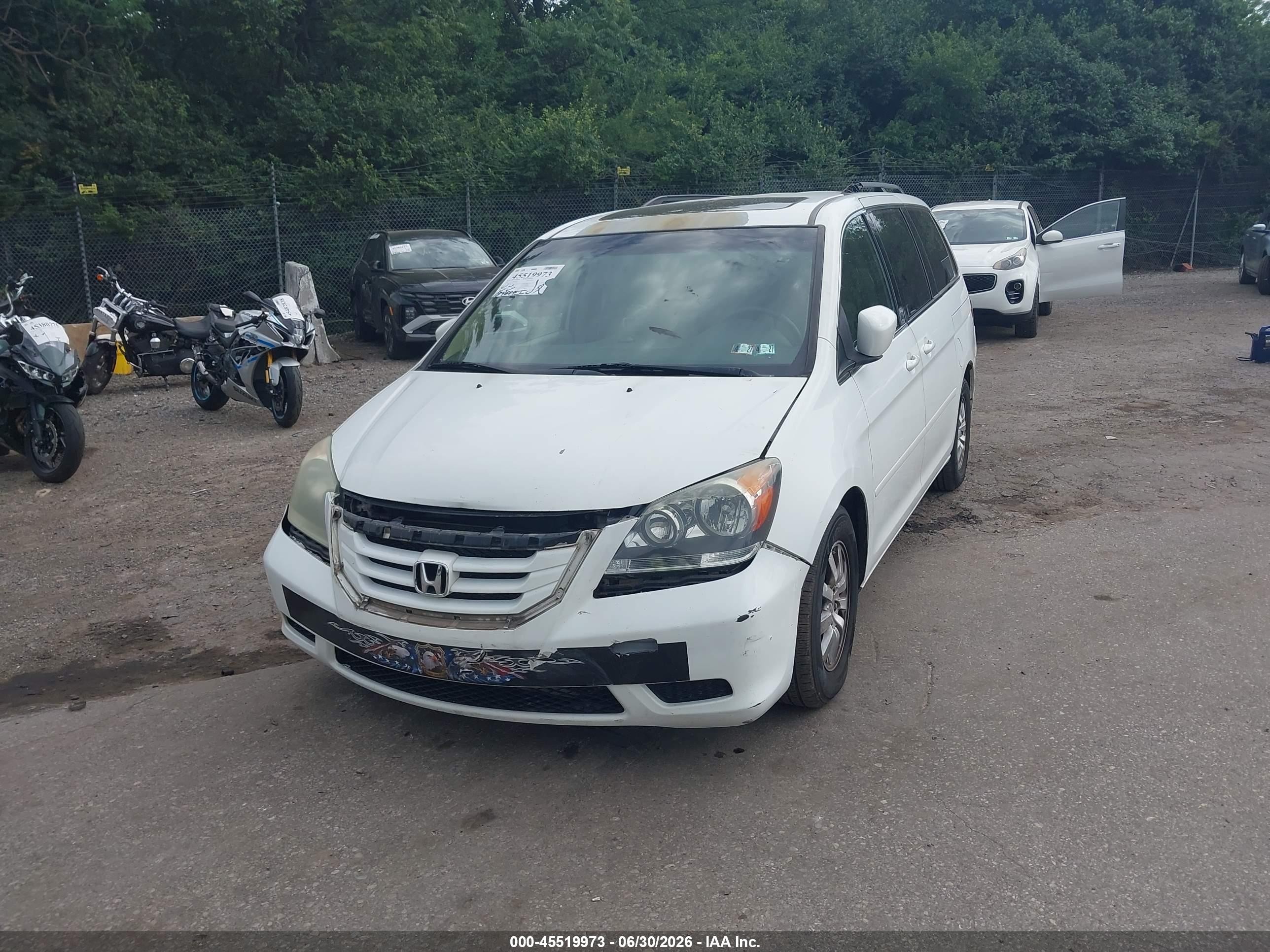 2010 Honda Odyssey Ex-l Белый vin: 5FNRL3H78AB107897